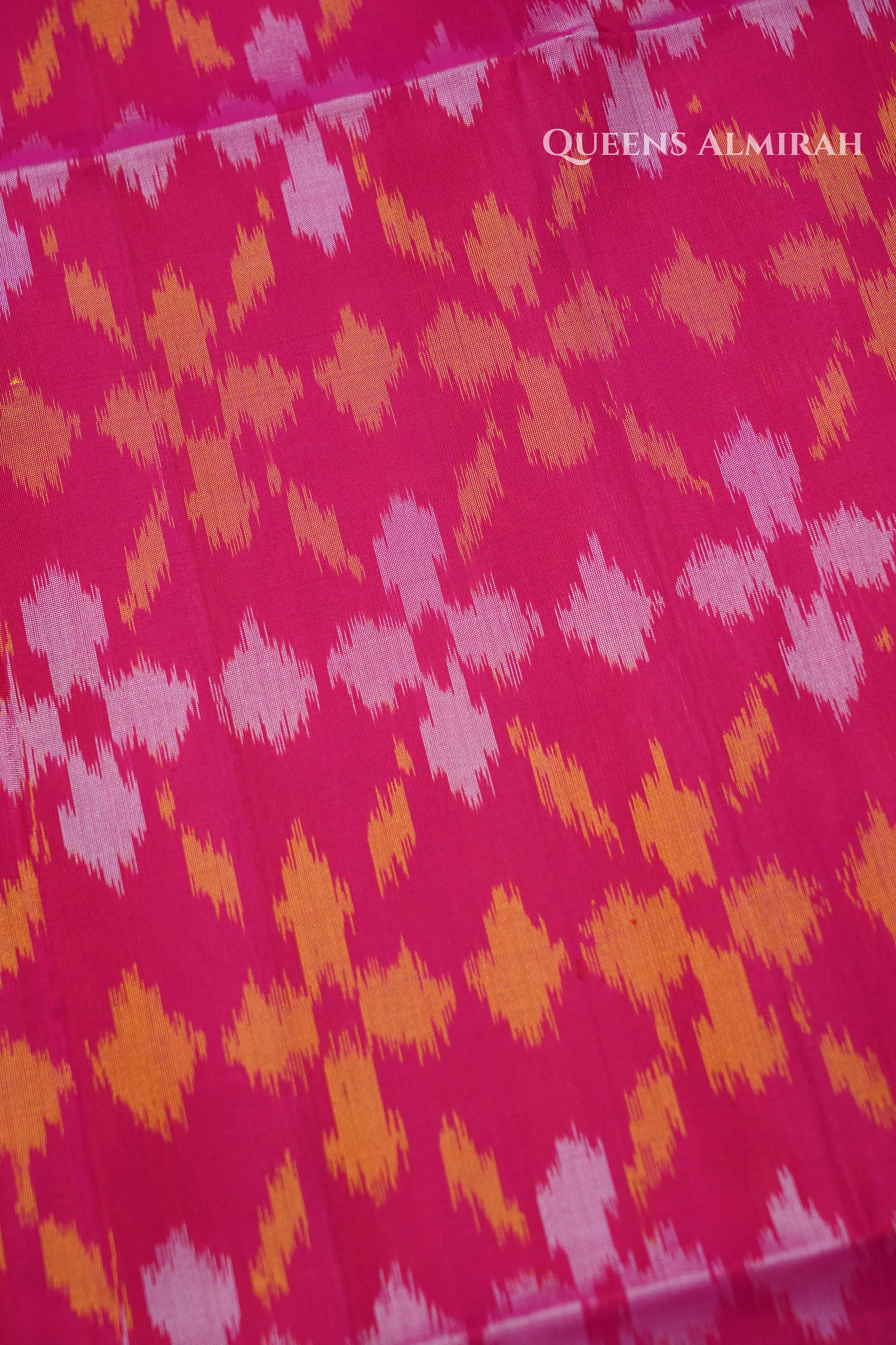Pink With Black Pure Soft Silk Saree QUEENS ALMIRAH