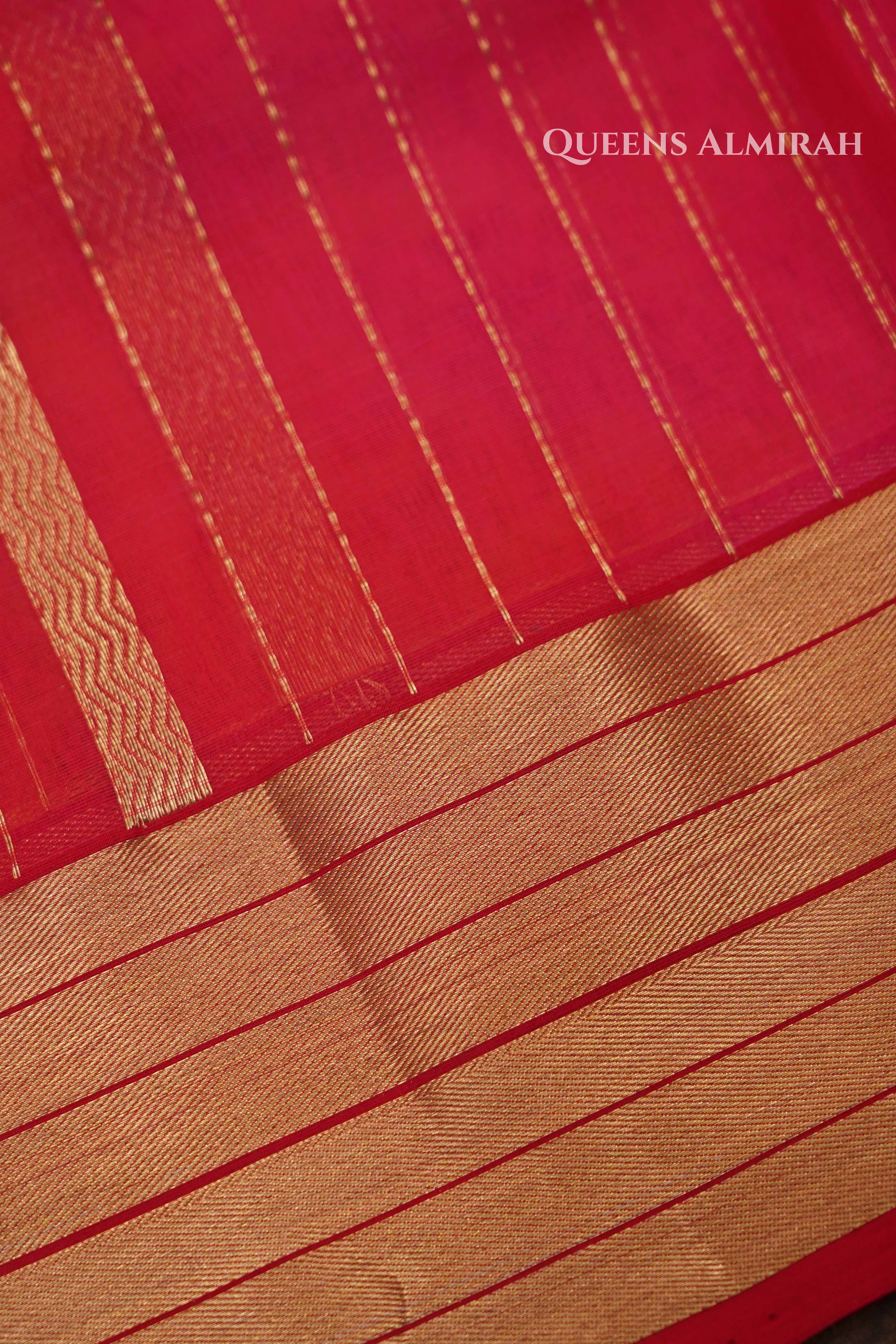 Pinkish Orange Chanderi Silk Saree QUEENS ALMIRAH