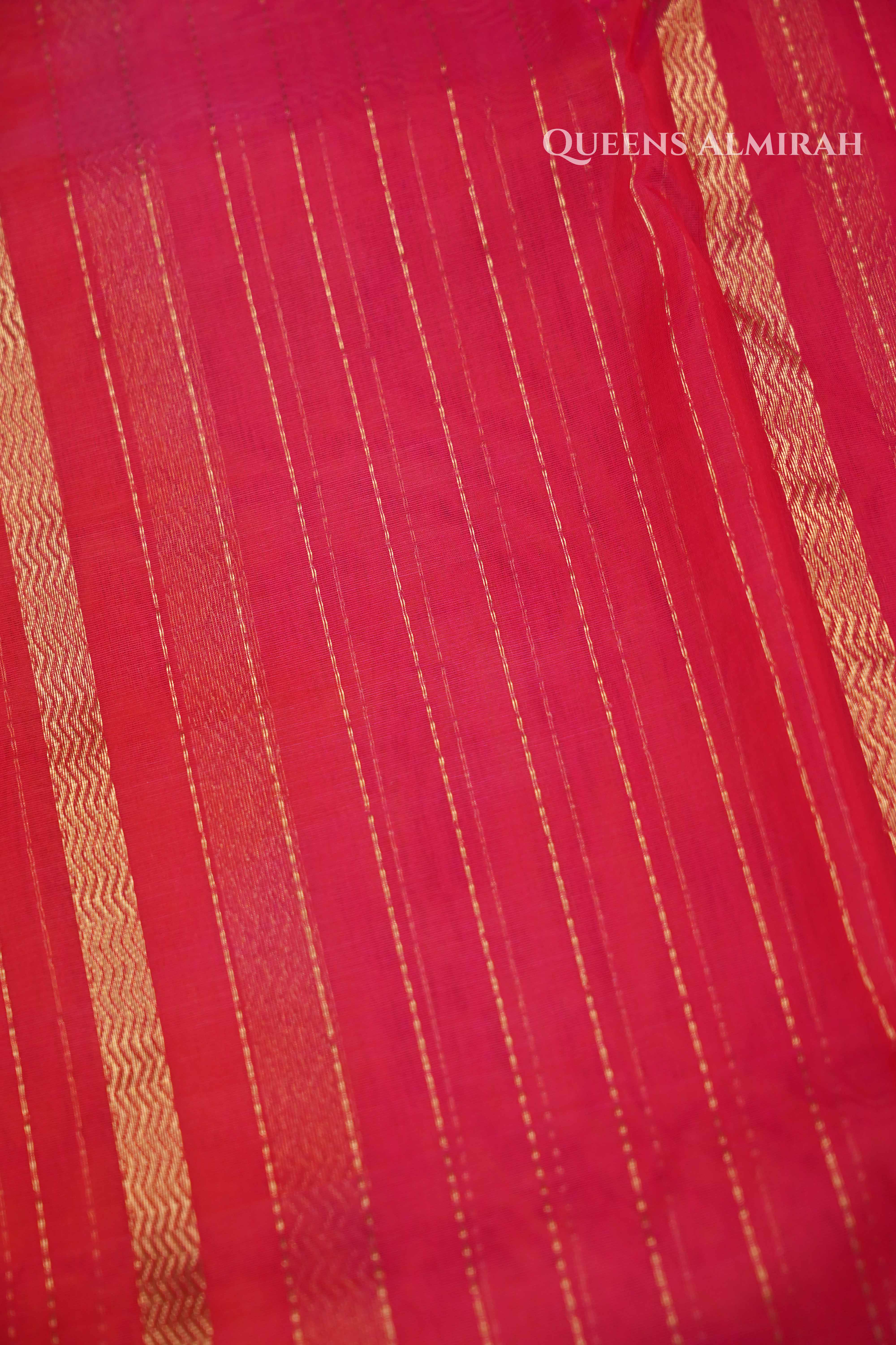 Pinkish Orange Chanderi Silk Saree QUEENS ALMIRAH