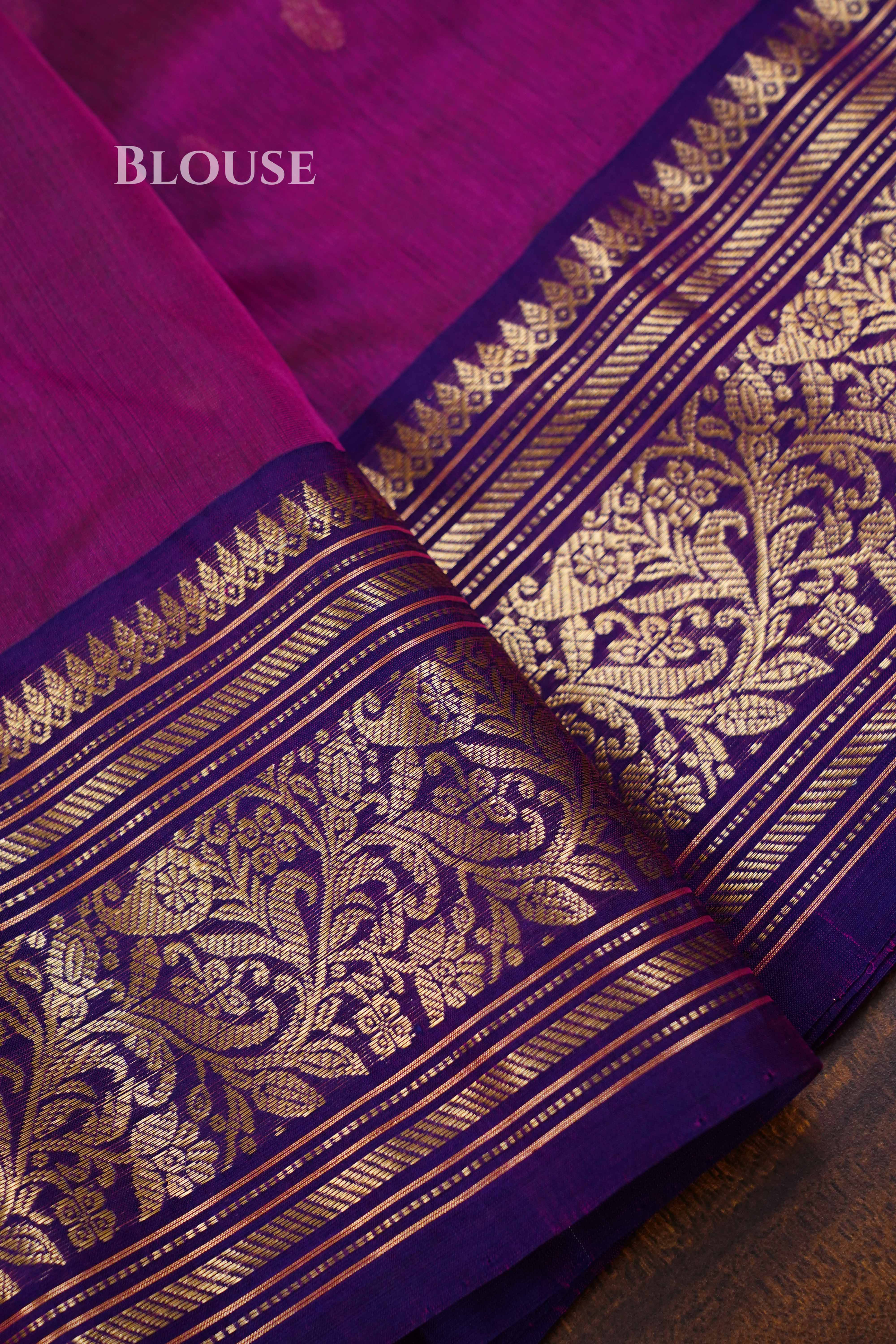 Plum Purple Chanderi Katan Silk Handloom Saree QUEENS ALMIRAH