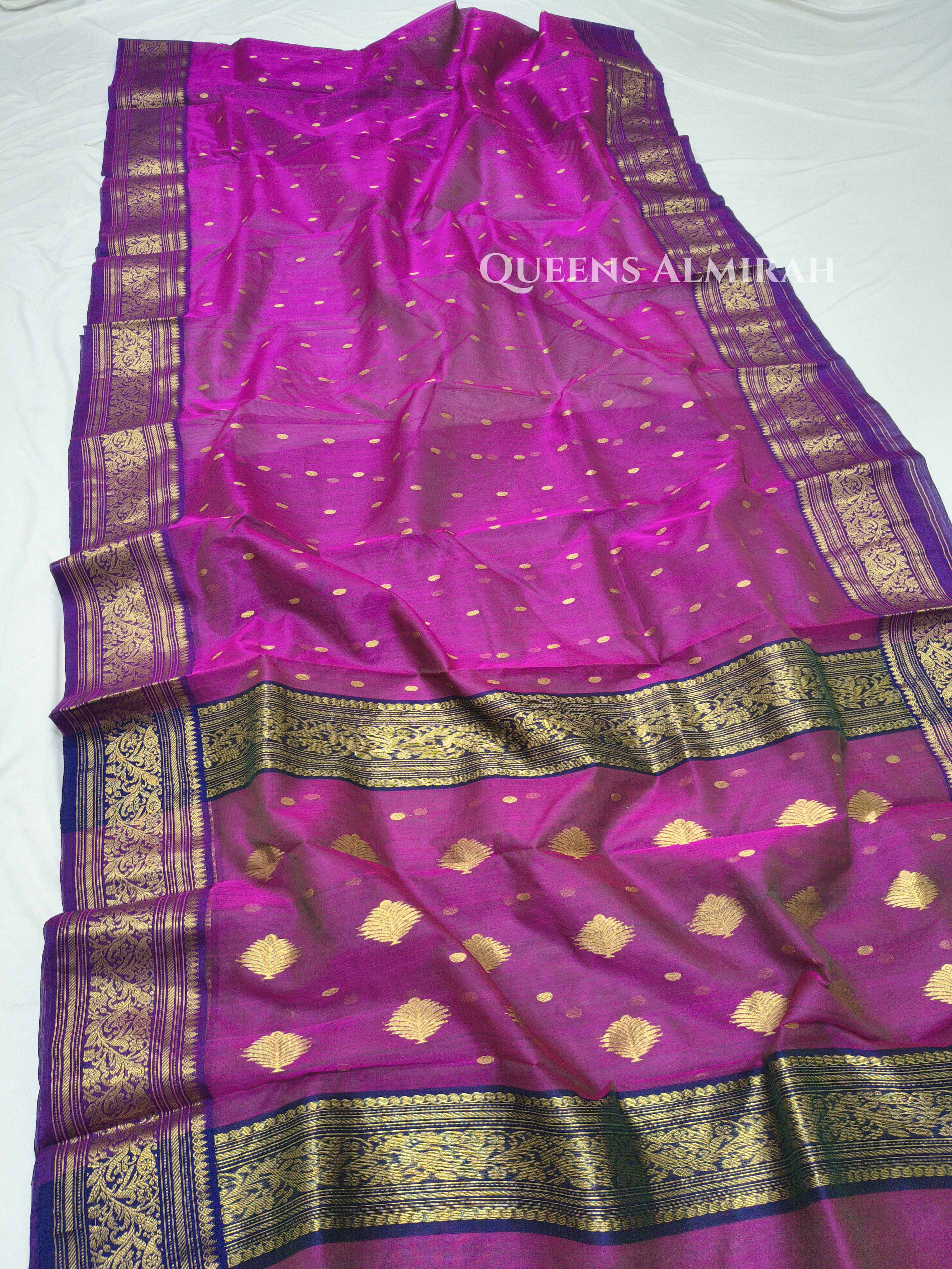Plum Purple Chanderi Katan Silk Handloom Saree QUEENS ALMIRAH