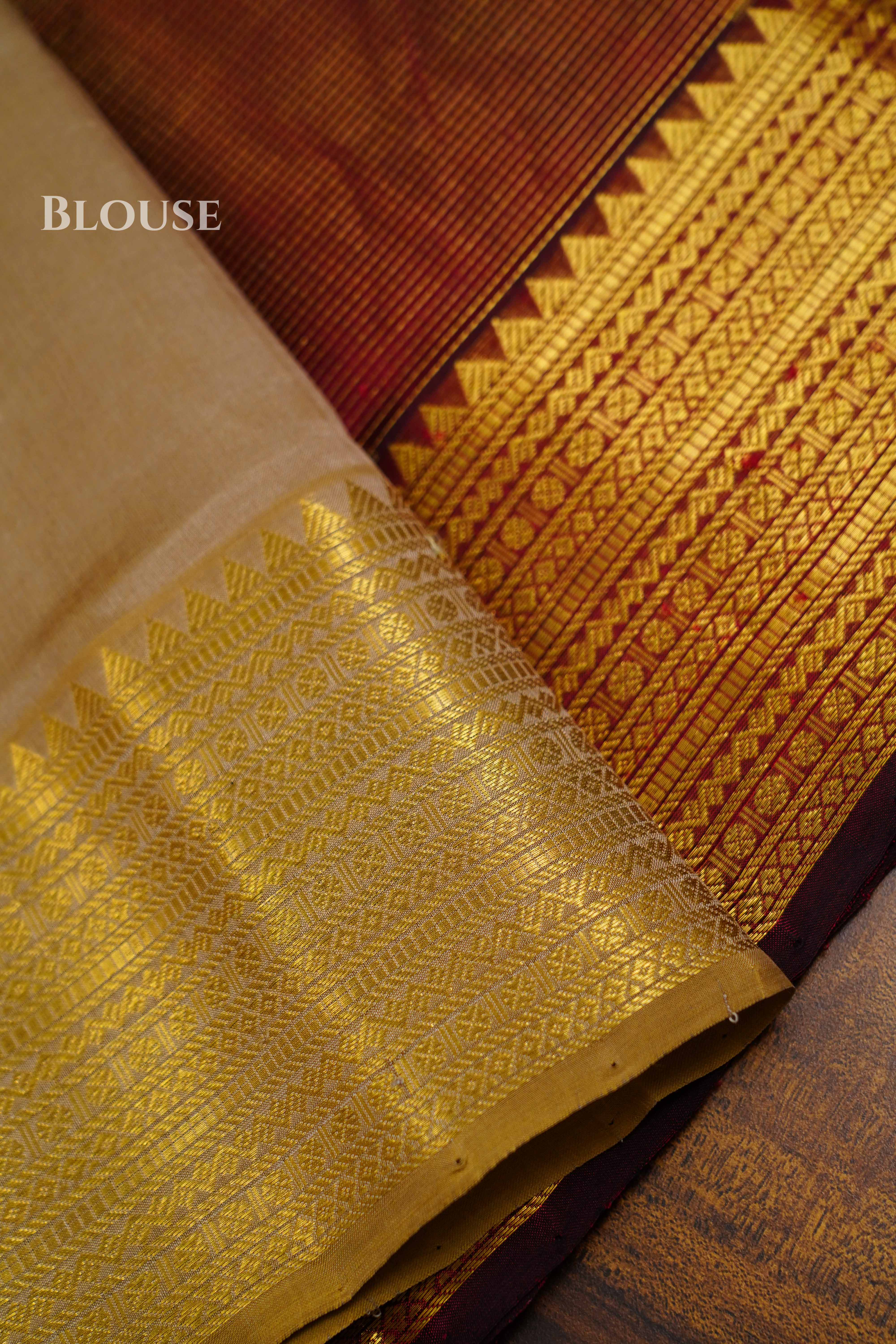 Pure Silk Cotton -Maroon and Grey Vaira Oosi Saree QUEENS ALMIRAH