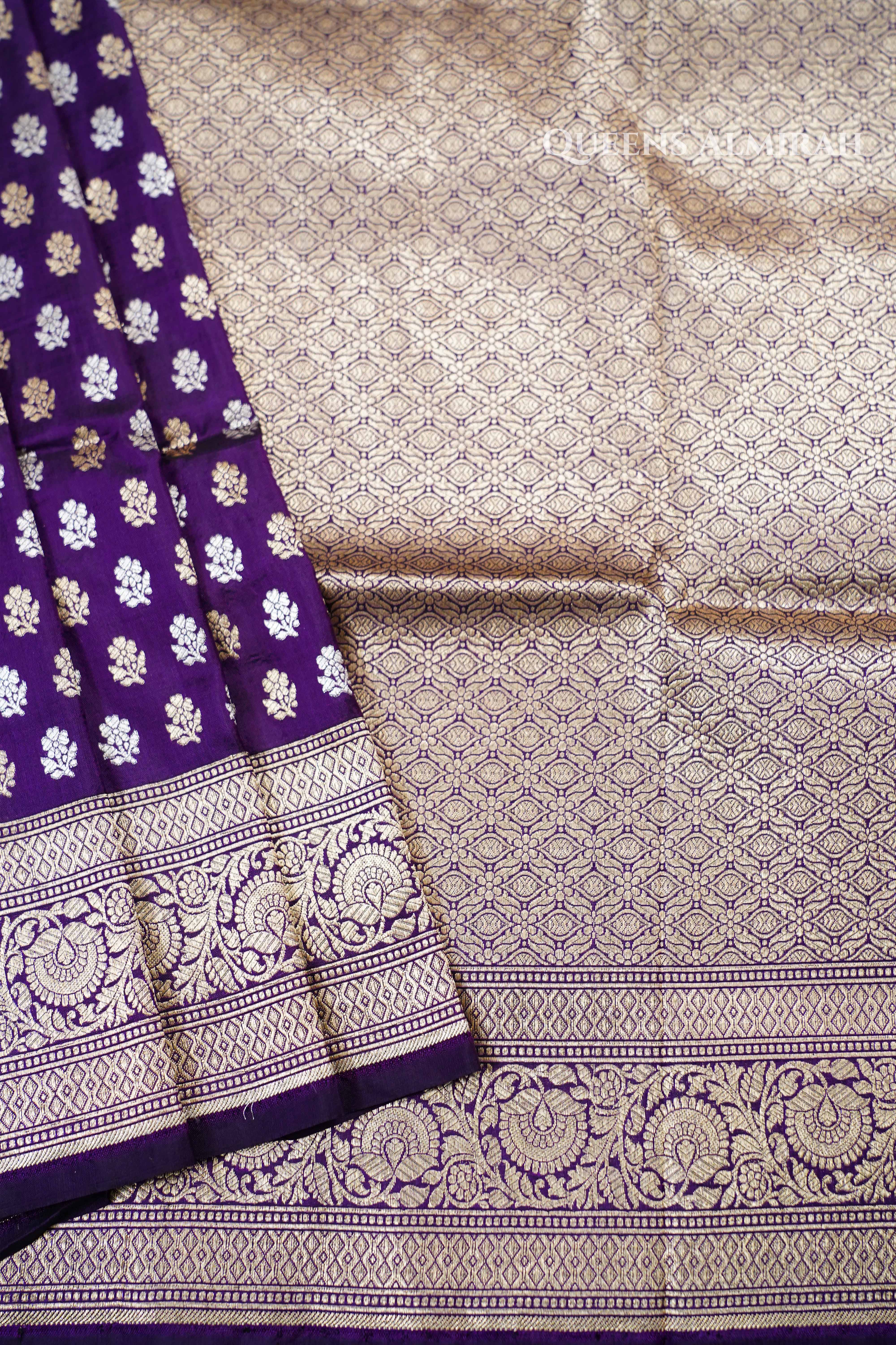 Purple  Banarasi Silk Saree QUEENS ALMIRAH