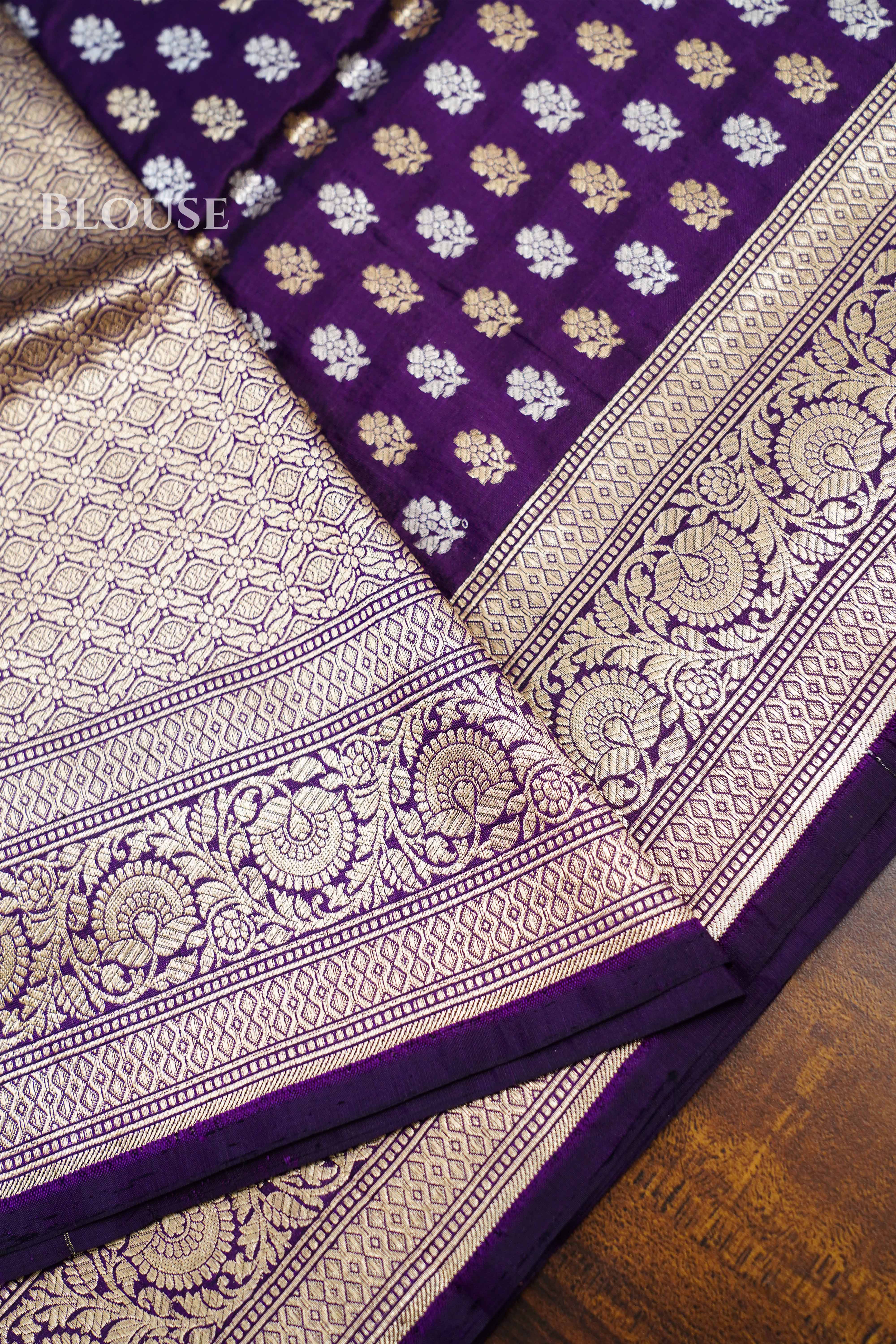 Purple  Banarasi Silk Saree QUEENS ALMIRAH