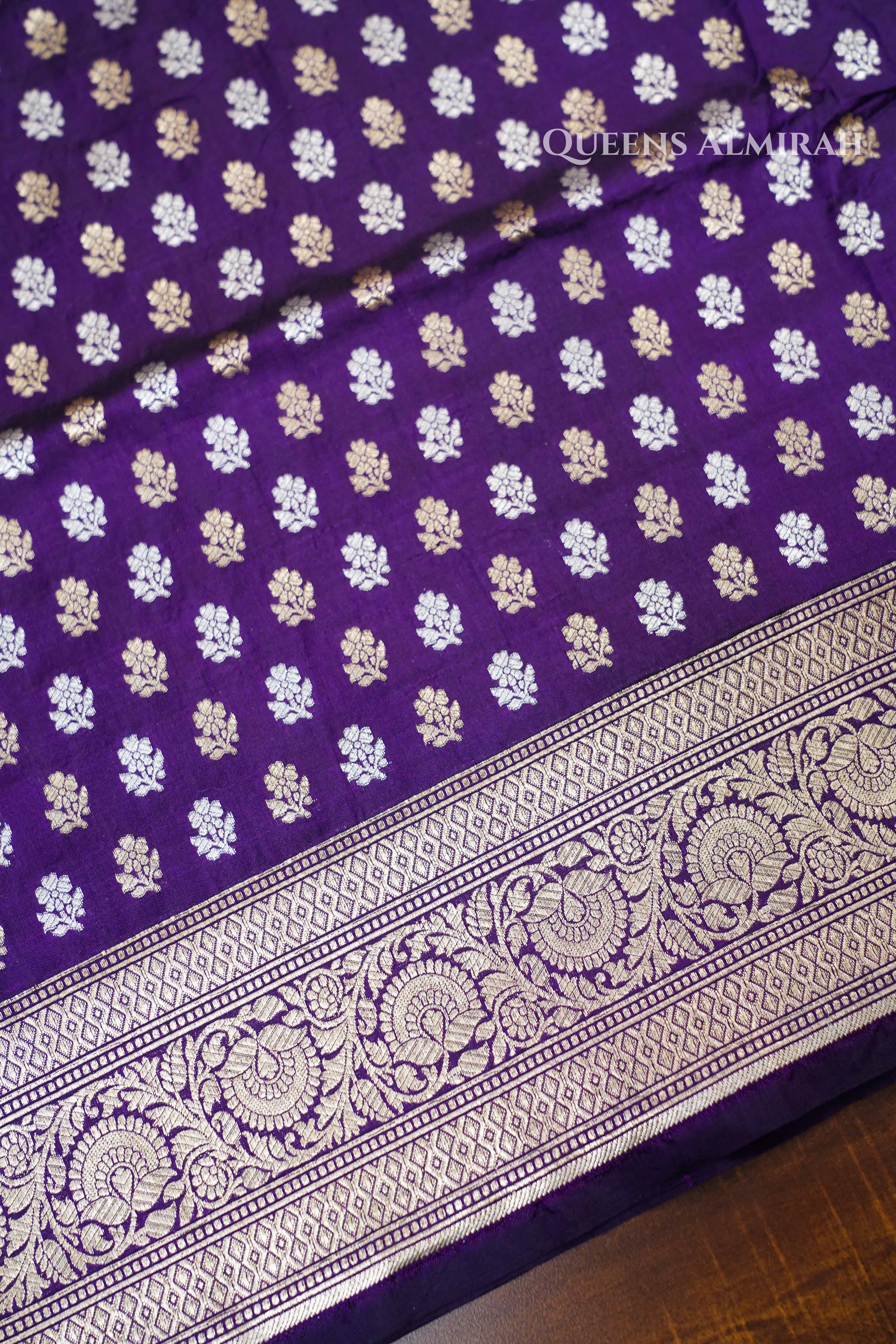 Purple  Banarasi Silk Saree QUEENS ALMIRAH