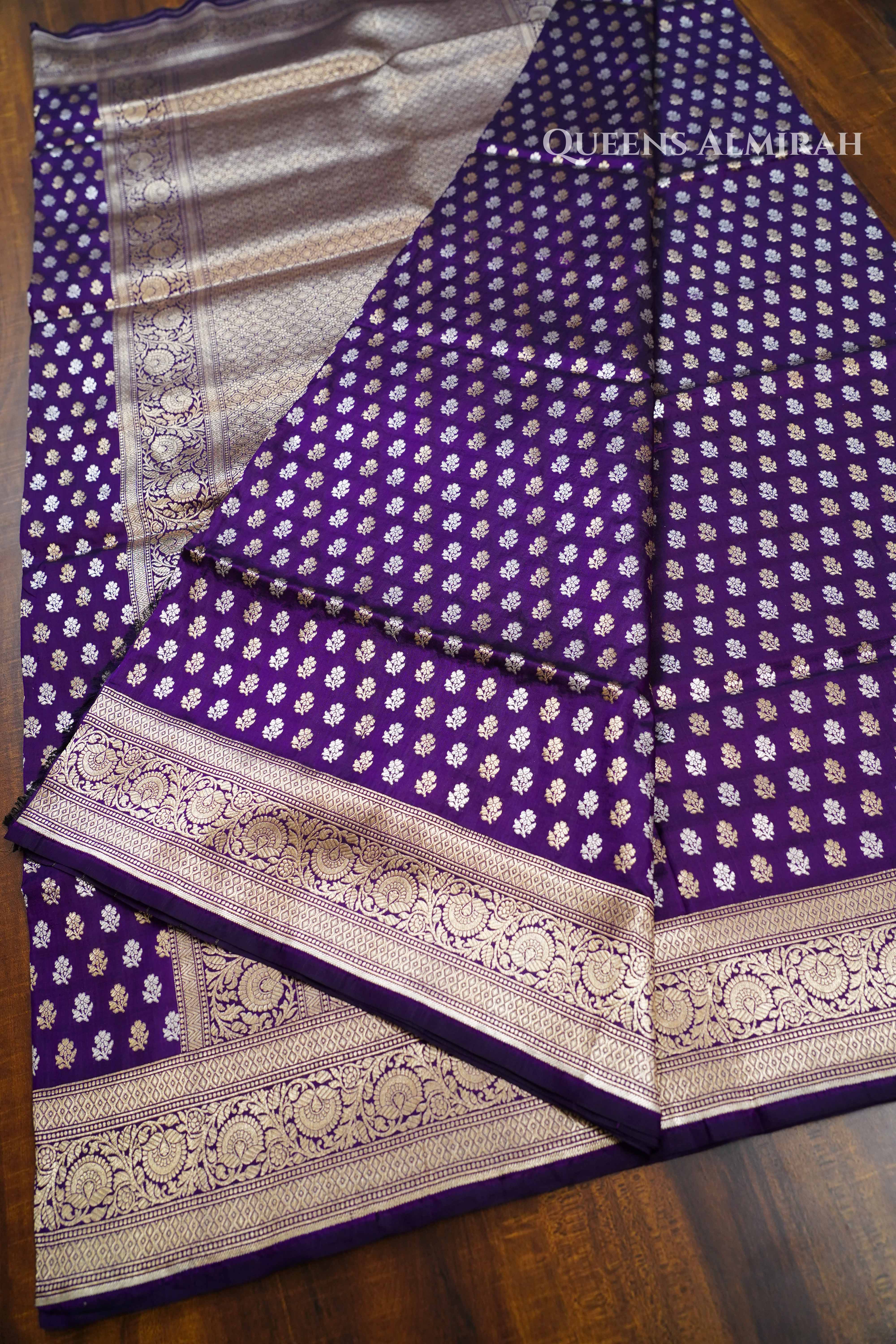Purple  Banarasi Silk Saree QUEENS ALMIRAH