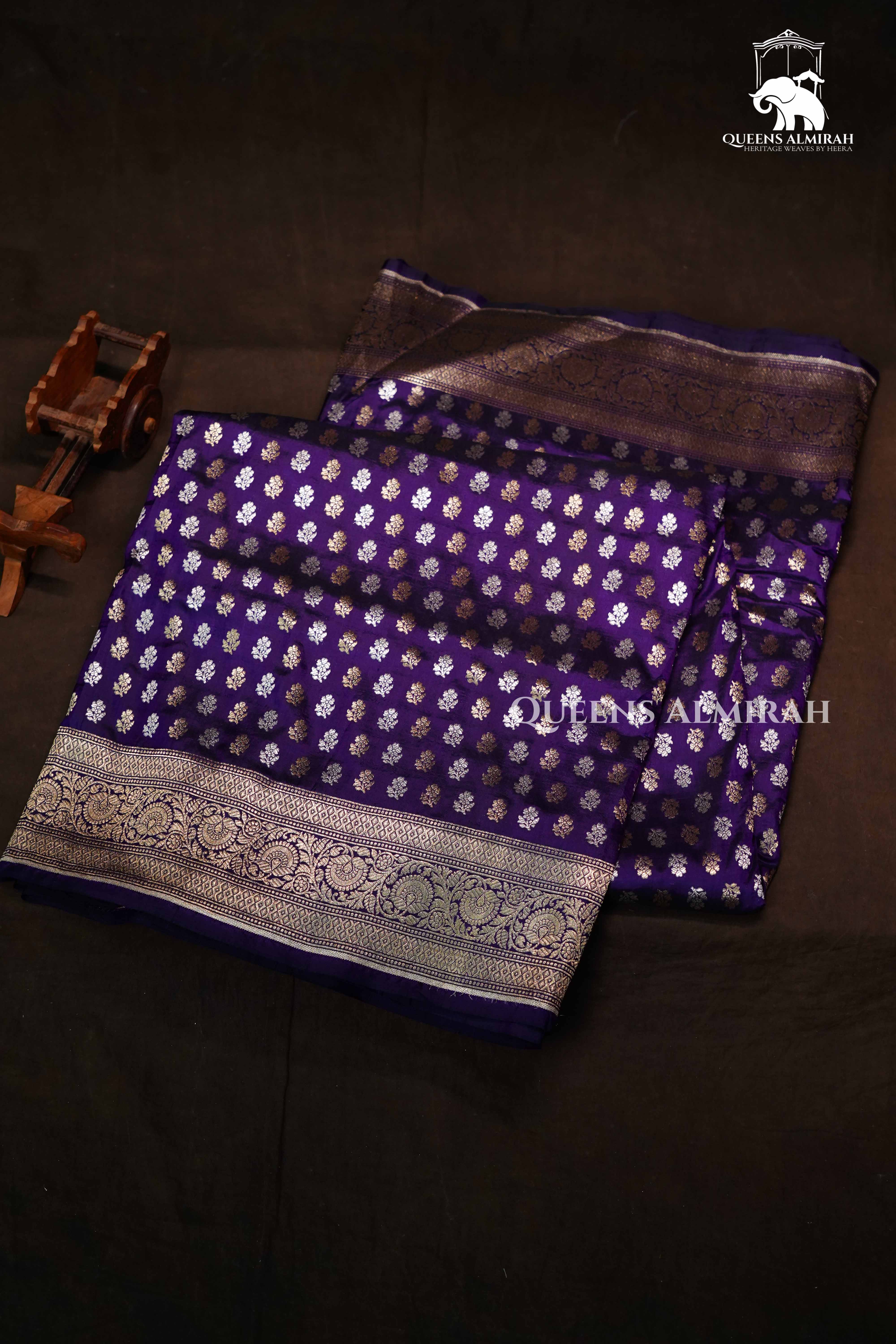 Purple  Banarasi Silk Saree QUEENS ALMIRAH