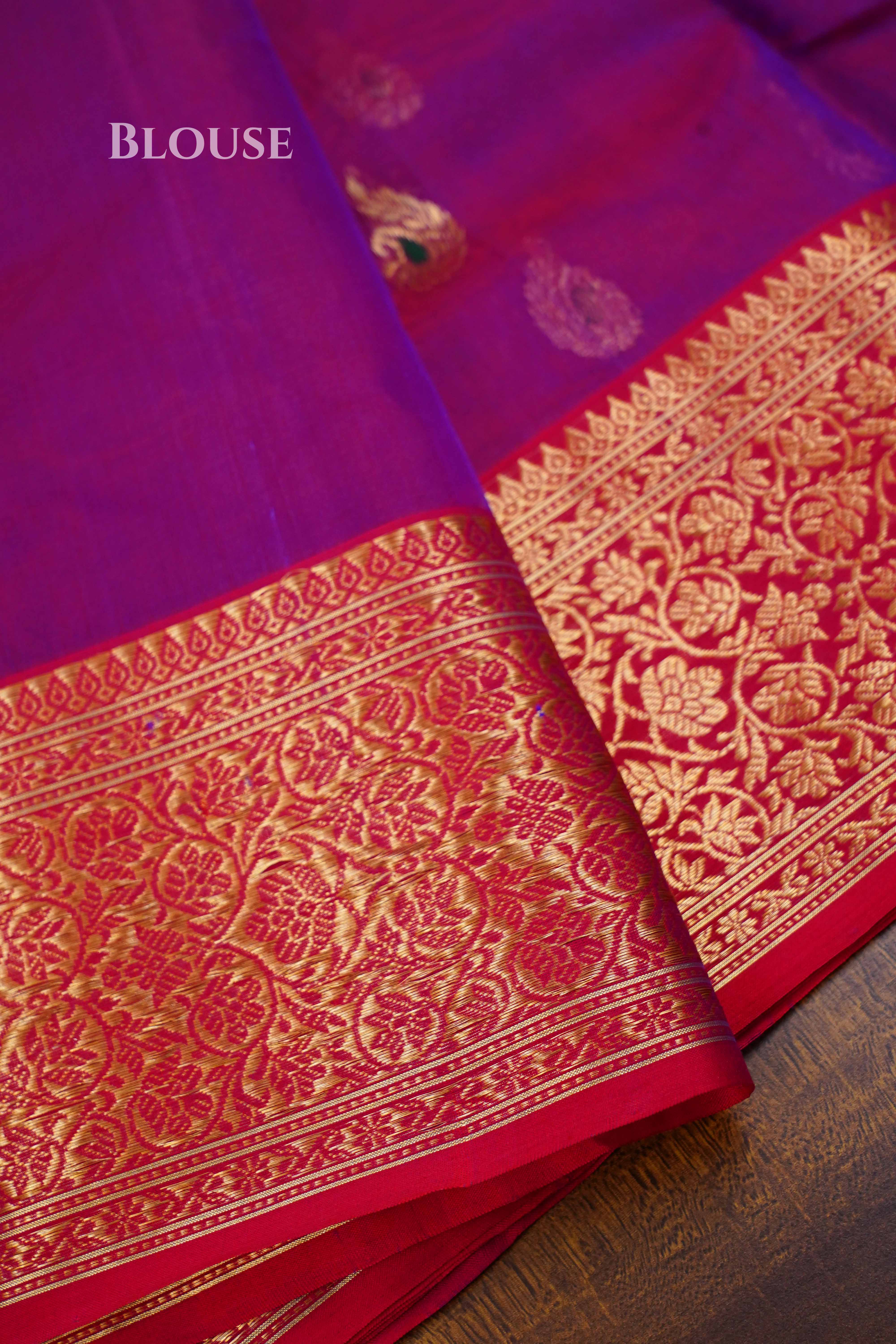 Purple Chanderi Katan Silk Handloom Saree 2 QUEENS ALMIRAH