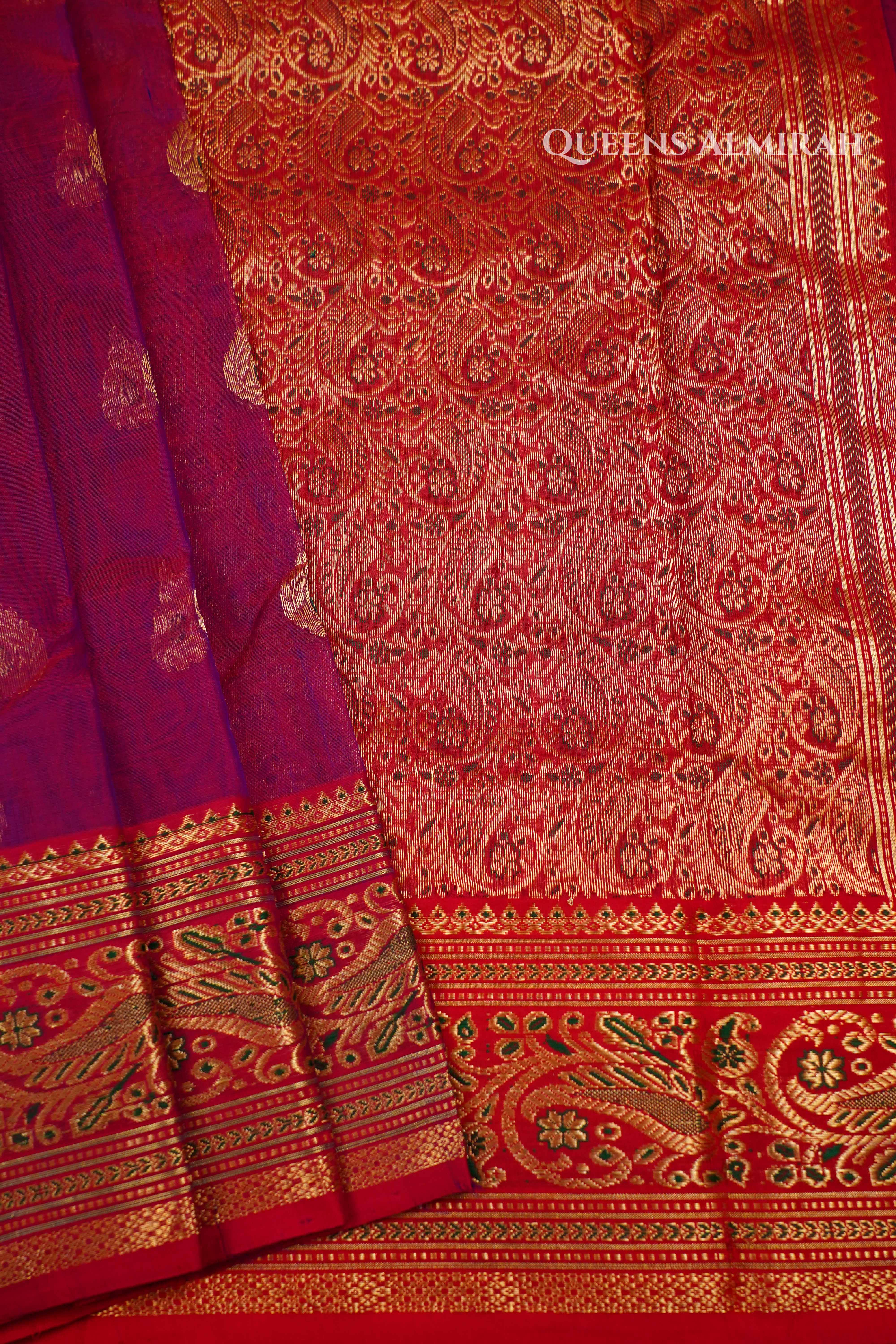 Purple Chanderi Katan Silk Handloom Saree QUEENS ALMIRAH