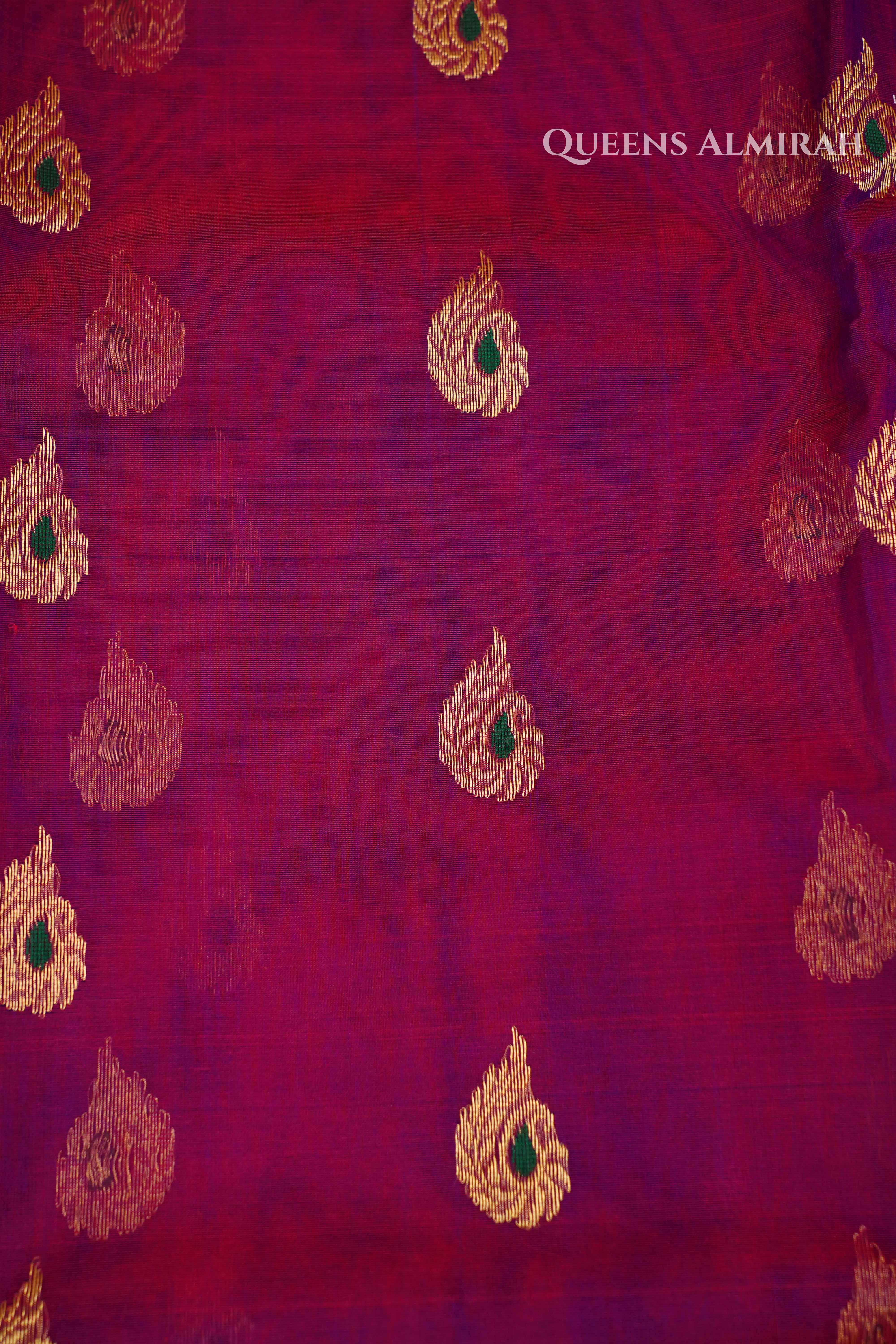 Purple Chanderi Katan Silk Handloom Saree QUEENS ALMIRAH