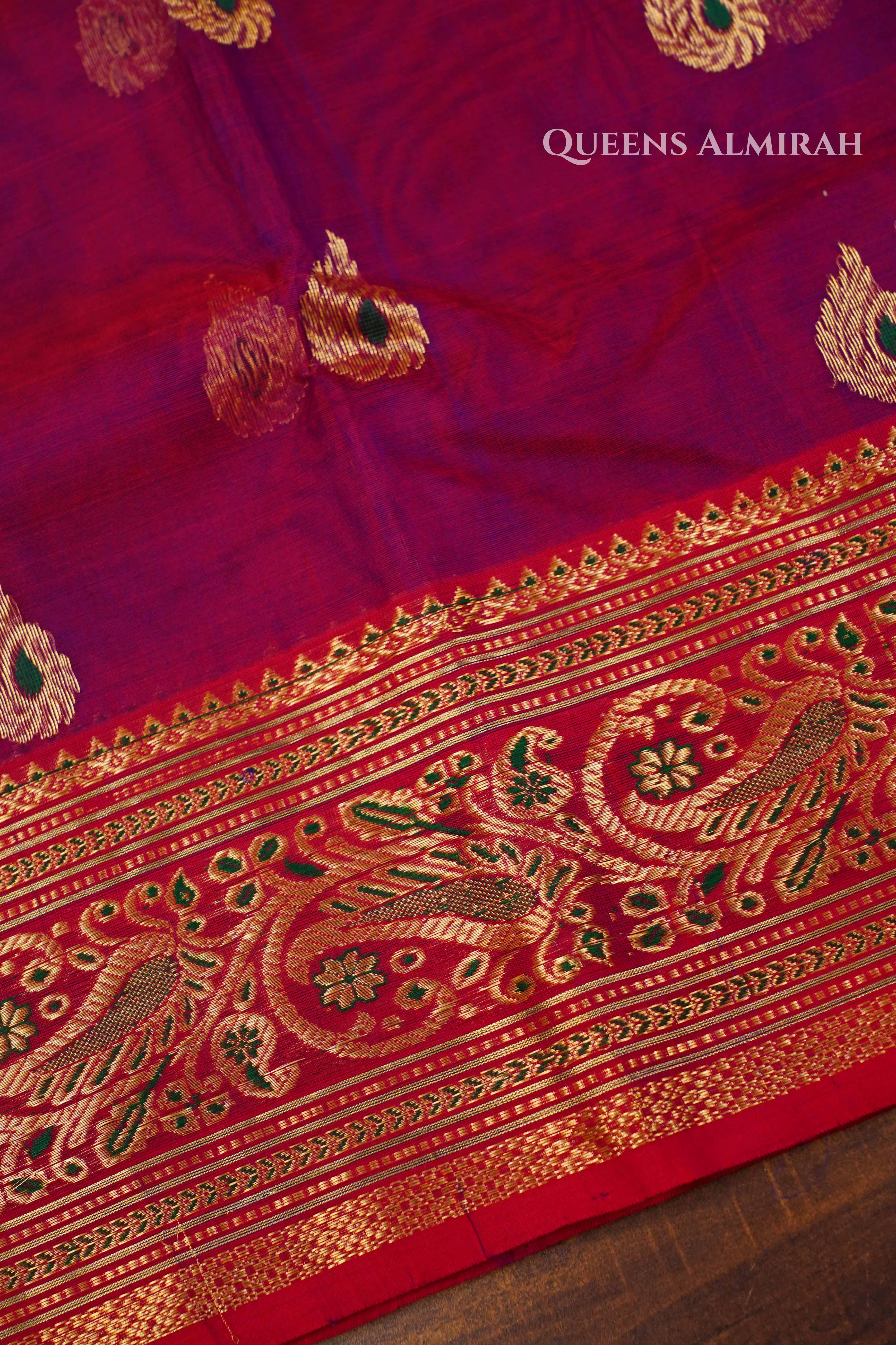 Purple Chanderi Katan Silk Handloom Saree QUEENS ALMIRAH