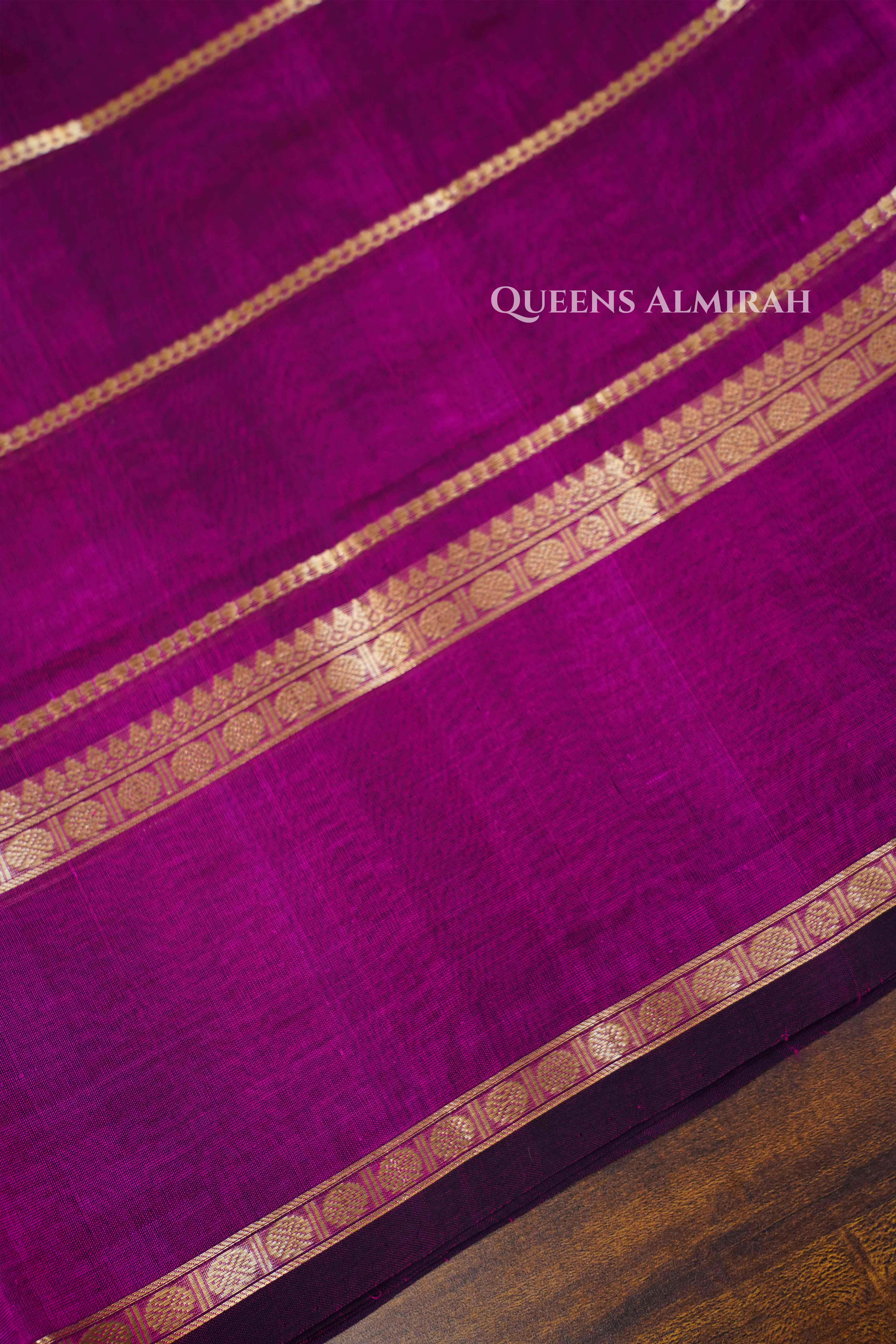 Purple Karaikudi Chettinad Silk Cotton Saree QUEENS ALMIRAH
