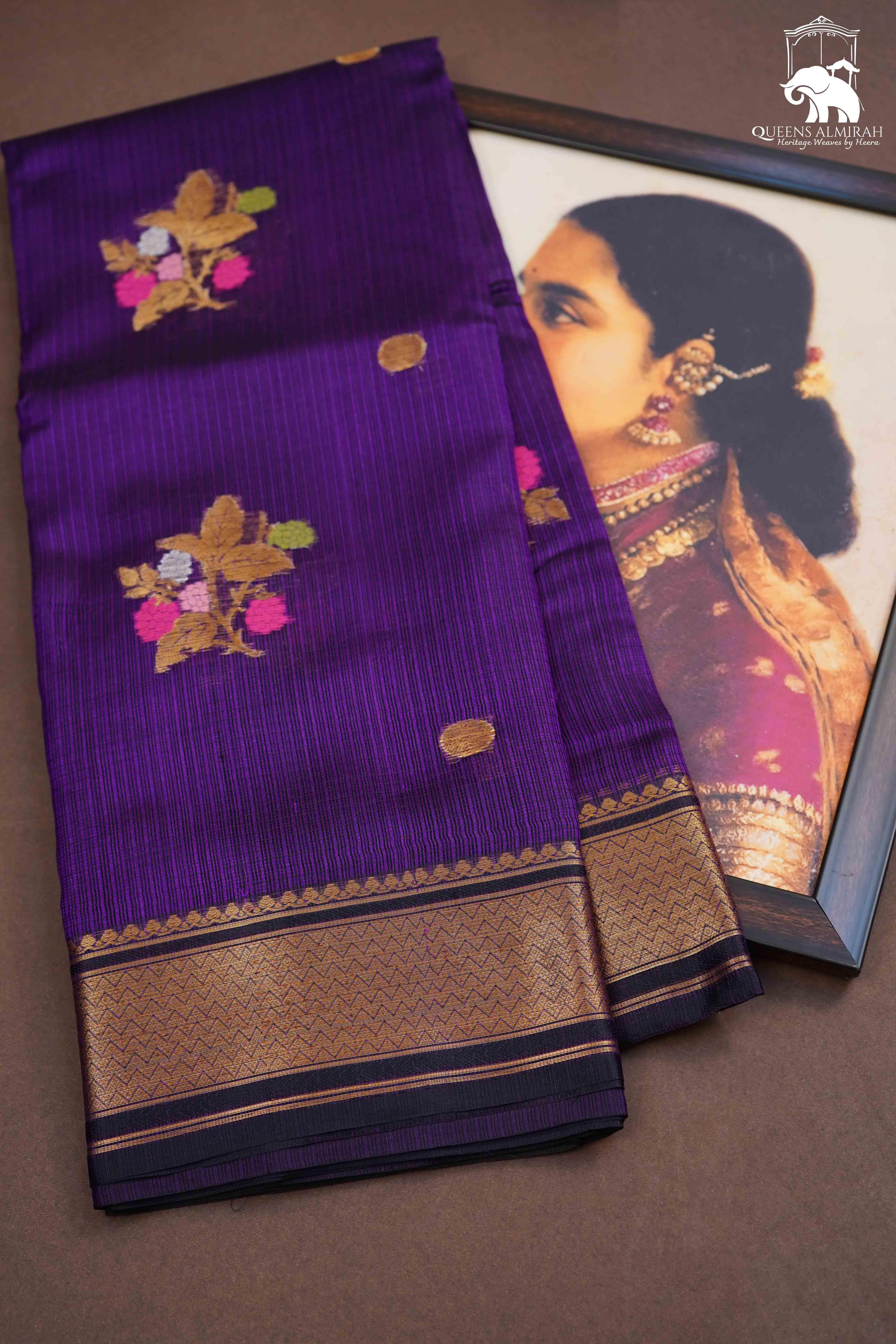 PURPLE PURE KOTA SILK SAREE - Queens Jewel Emporium