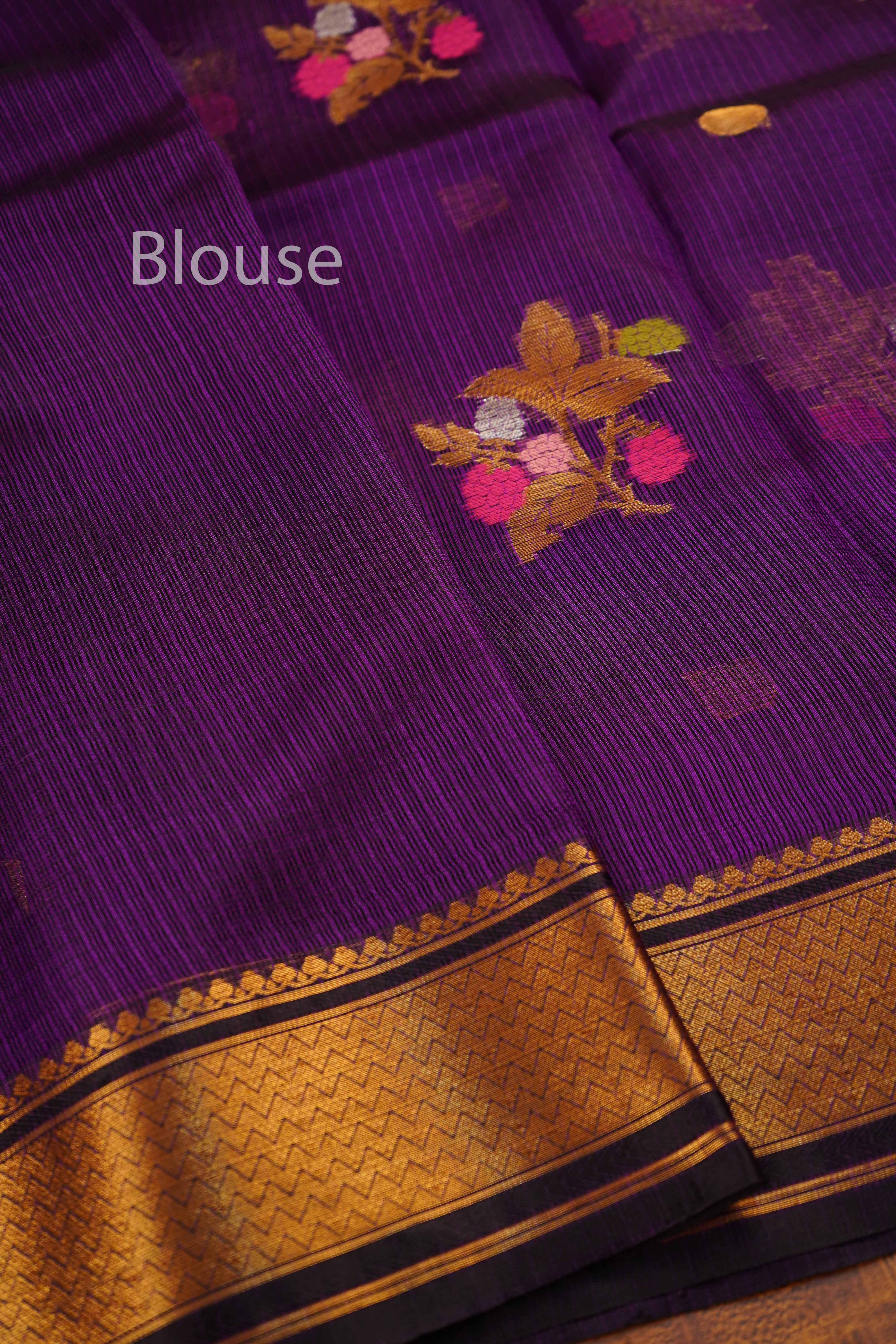 PURPLE PURE KOTA SILK SAREE - Queens Jewel Emporium