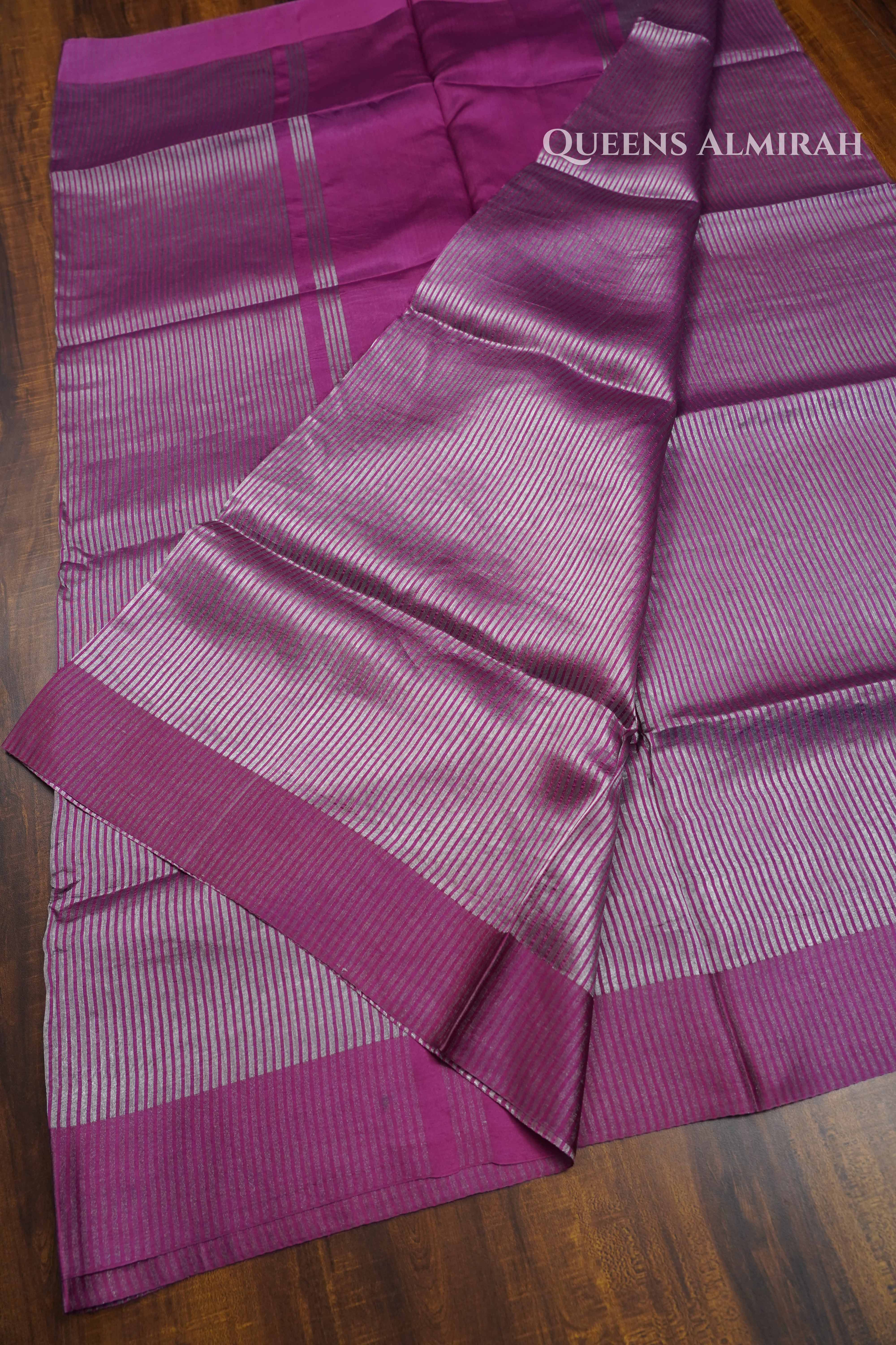 Purple Tissue Banarasi Silk  Sarees QUEENS ALMIRAH