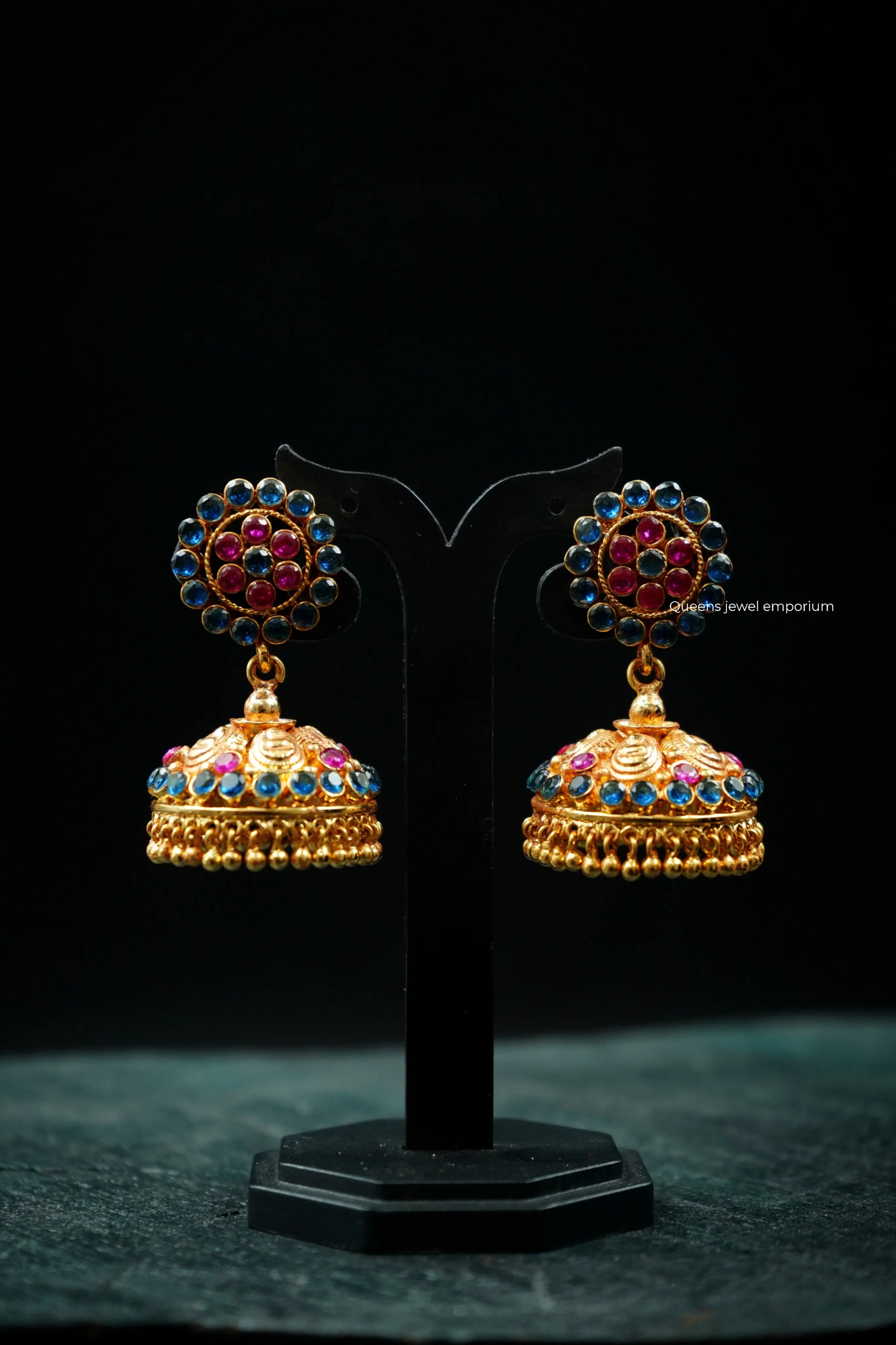 RAADHIYA ZIRCON JHUMKAS - Queens Jewel Emporium