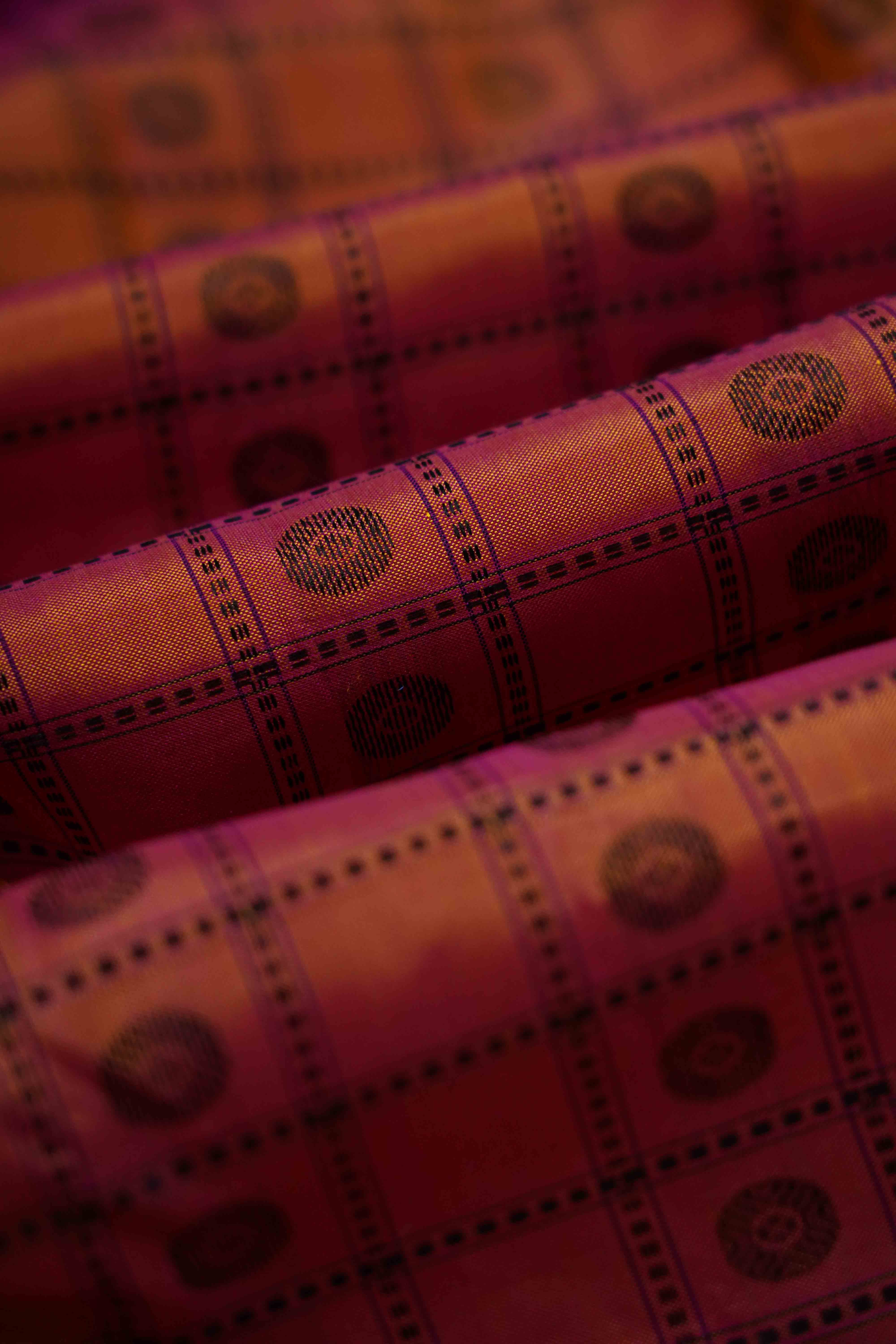 RAMBUTAN RED WITH MANGO YELLOW PURE KANCHIVARAM SILK SAREE - Queens Jewel Emporium