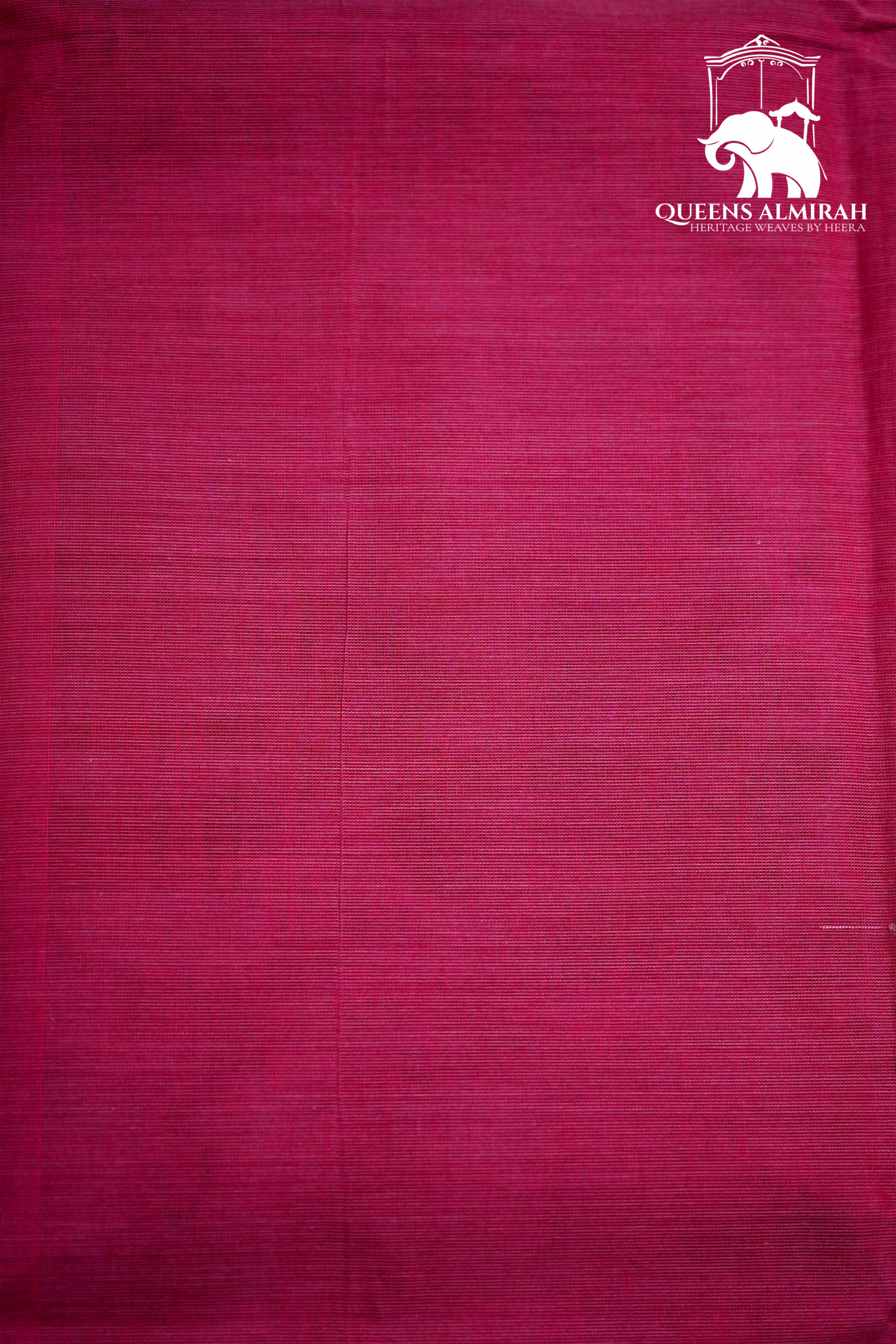 RASPBERRY PINK WITH DARK PURPLE KANCHI COTTON SAREE - Queens Jewel Emporium