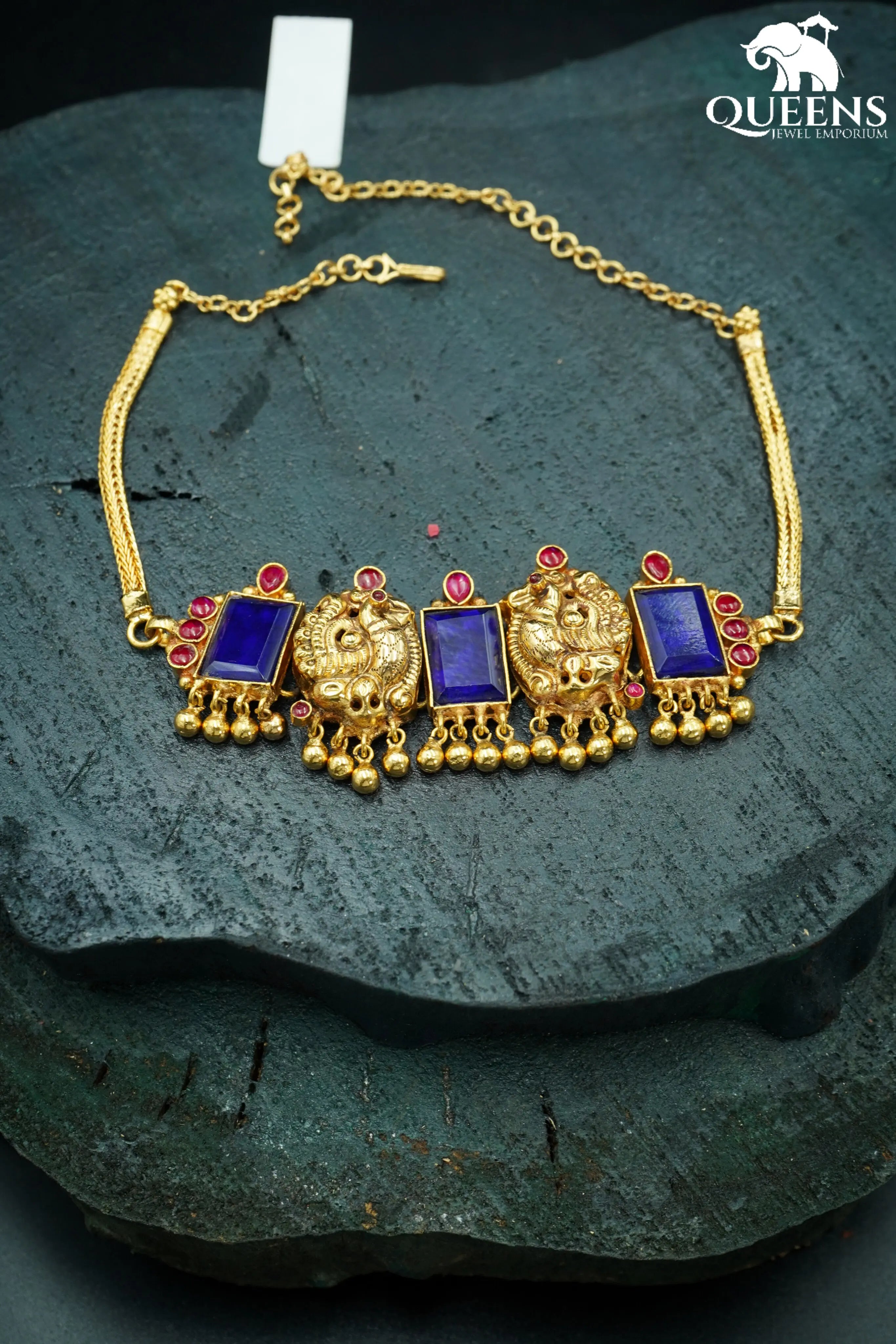 RATHIKA CHOKER - BLUE - Queens Jewel Emporium