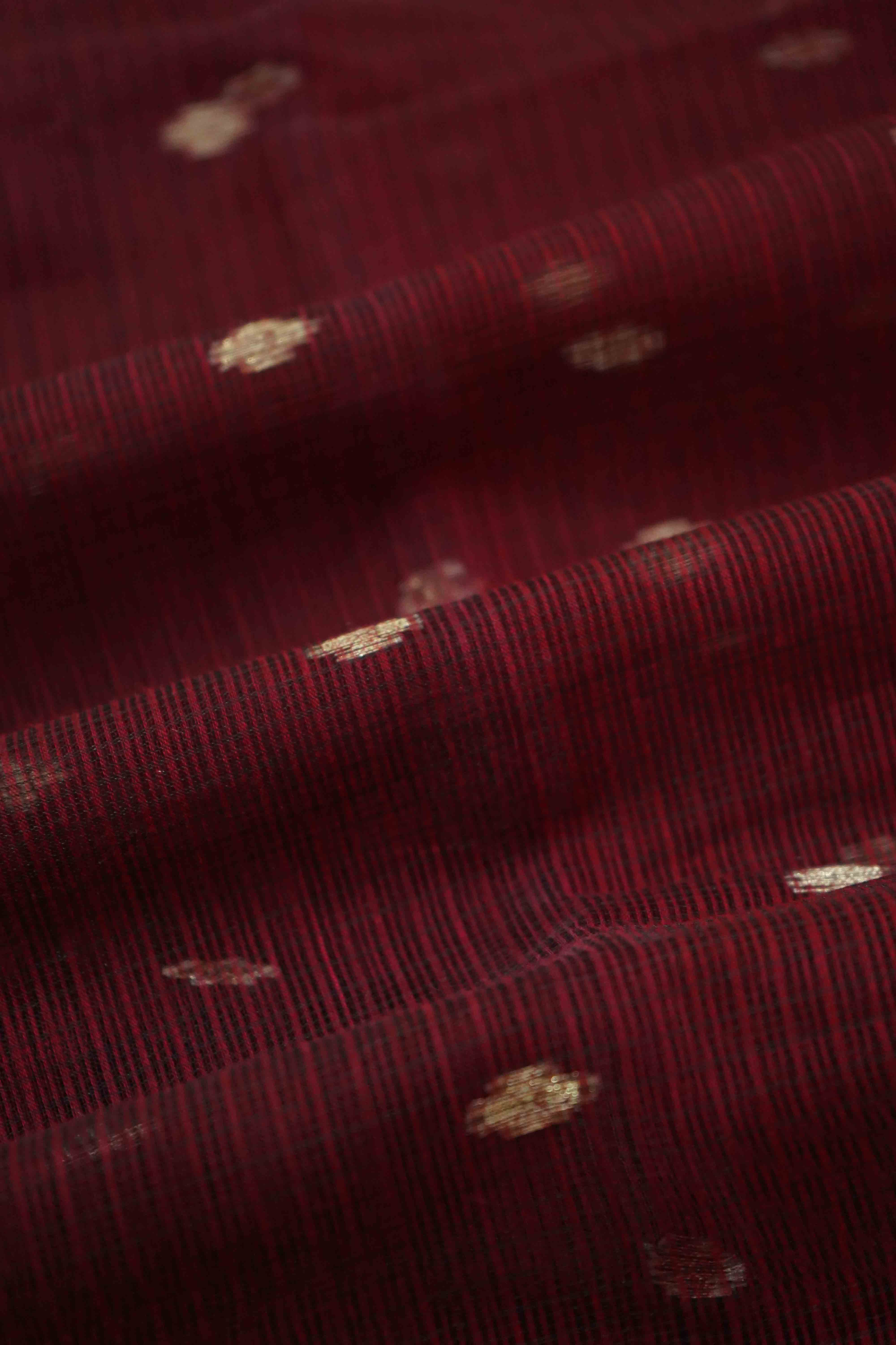 RED BROWN KOTA SILK COTTON SAREE - Queens Jewel Emporium