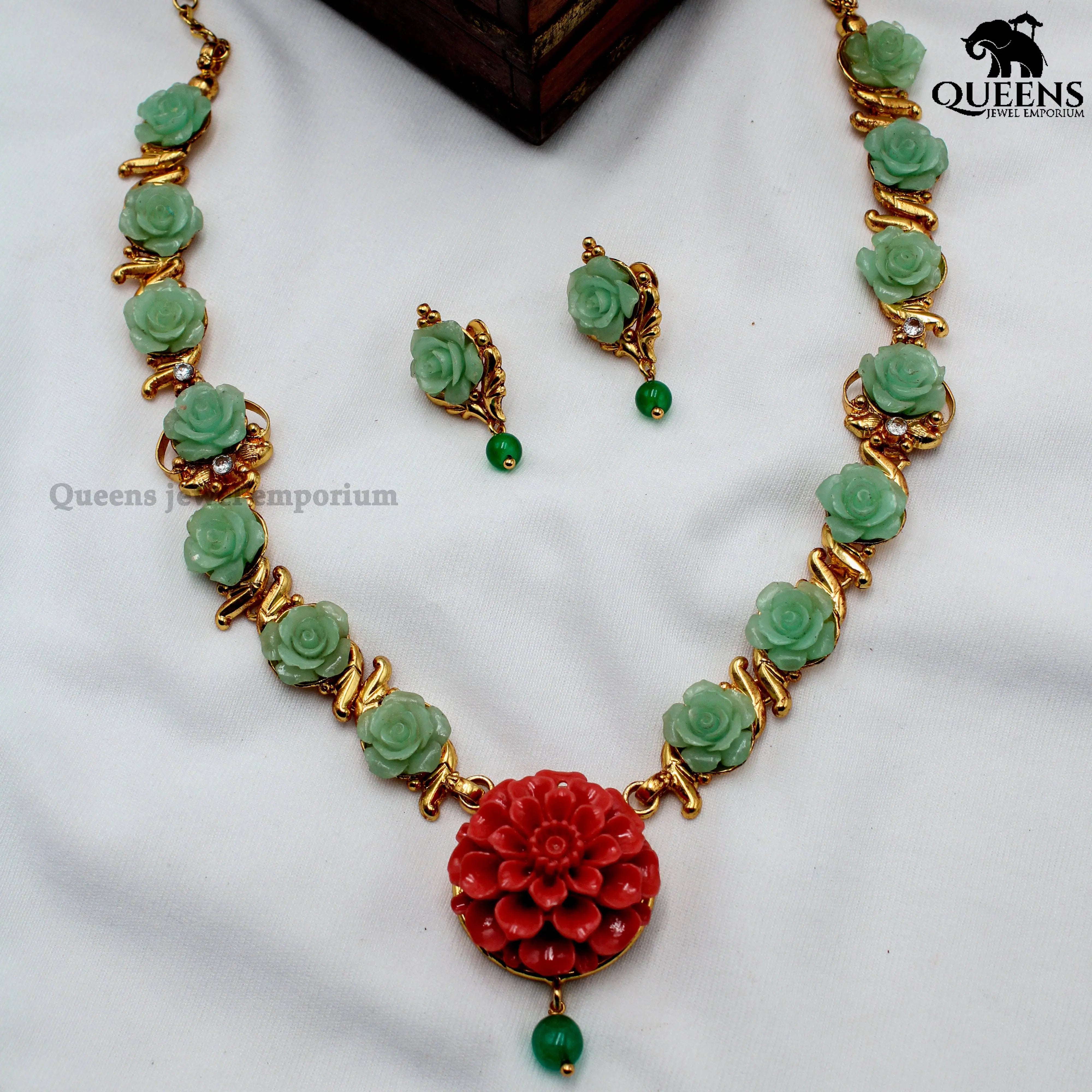 ROOPINI HARAM GREEN - Queens Jewel Emporium