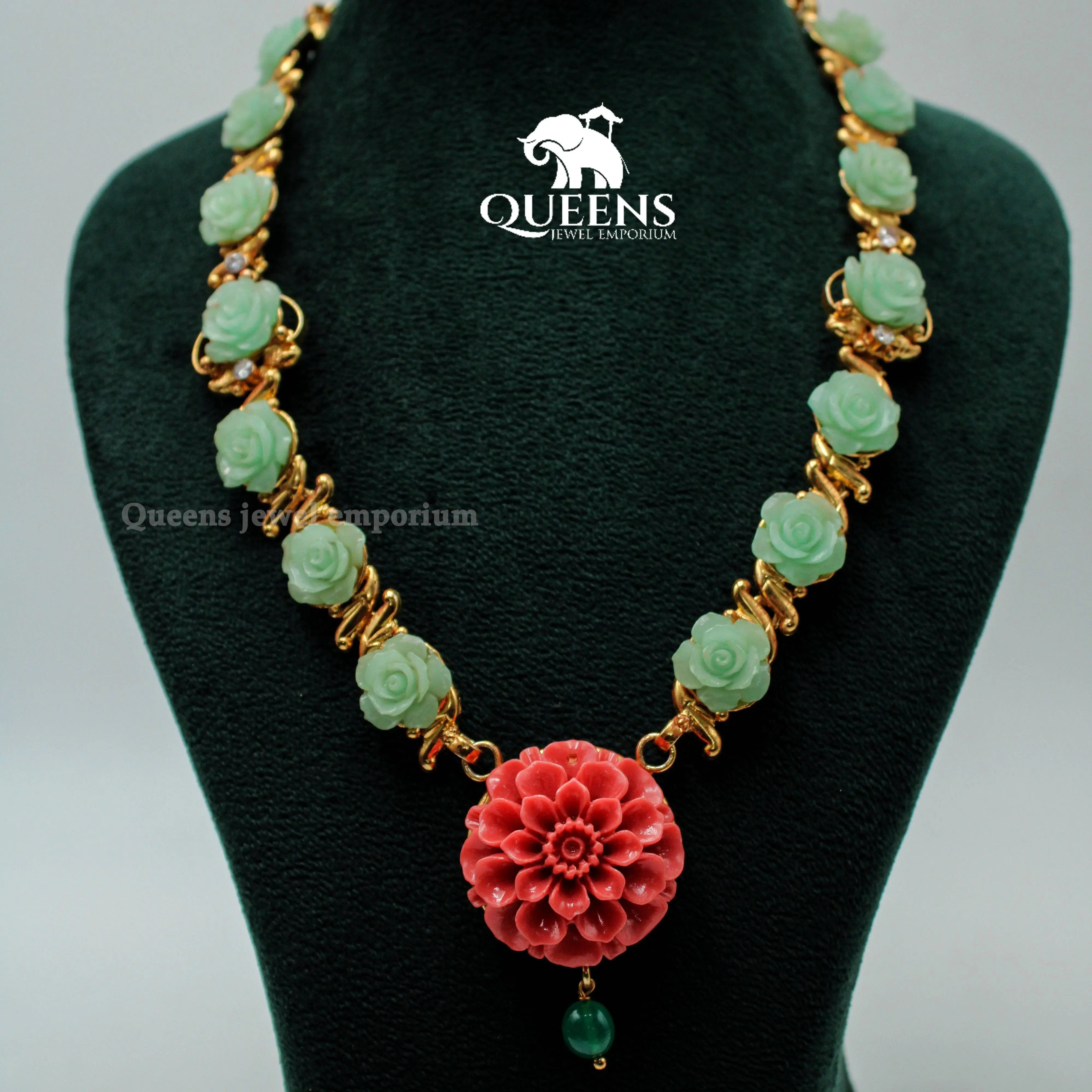 ROOPINI HARAM GREEN - Queens Jewel Emporium