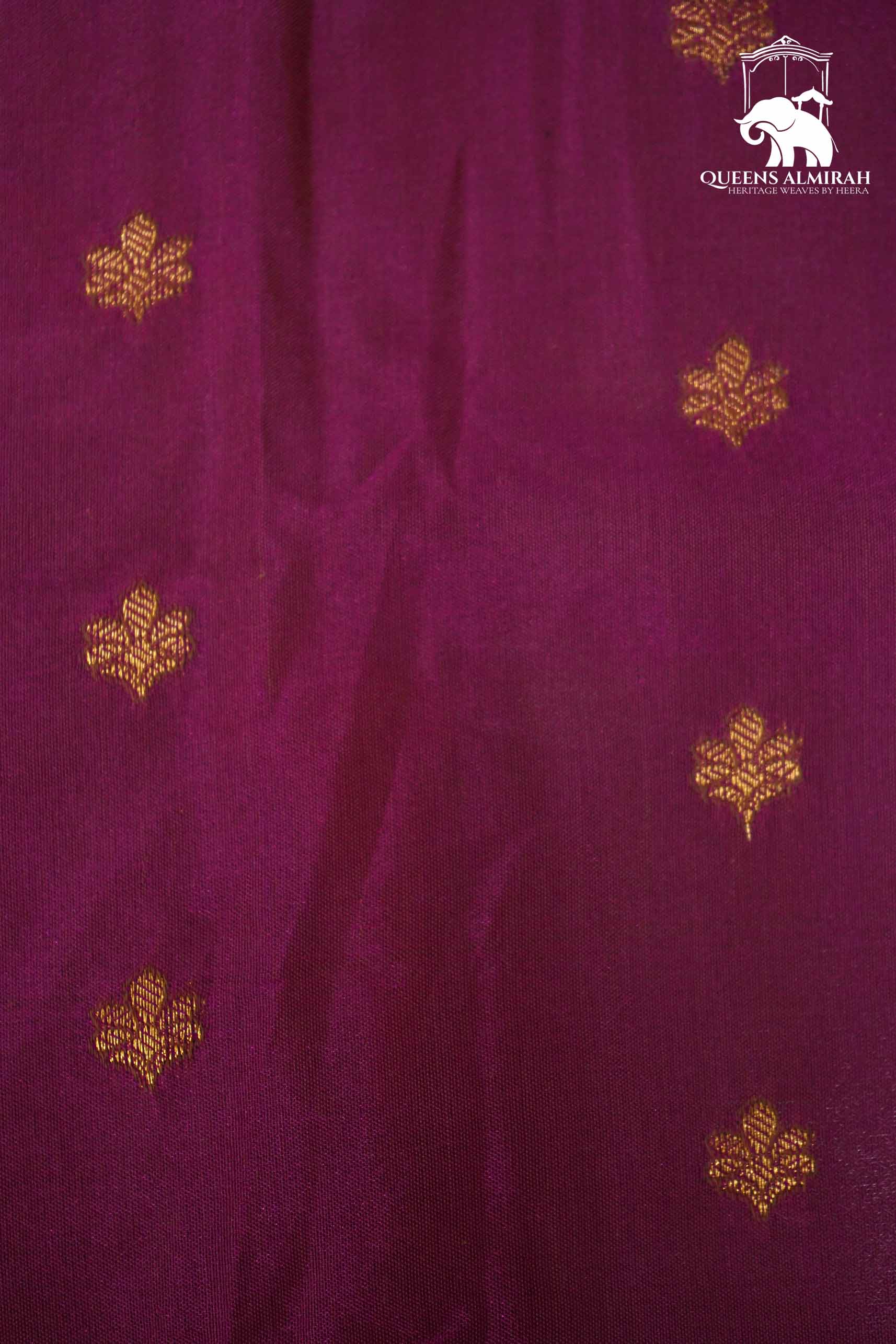 ROSE PINK WITH COFFE BROWN MANGALGIRI GADWAL SAREE - Queens Jewel Emporium