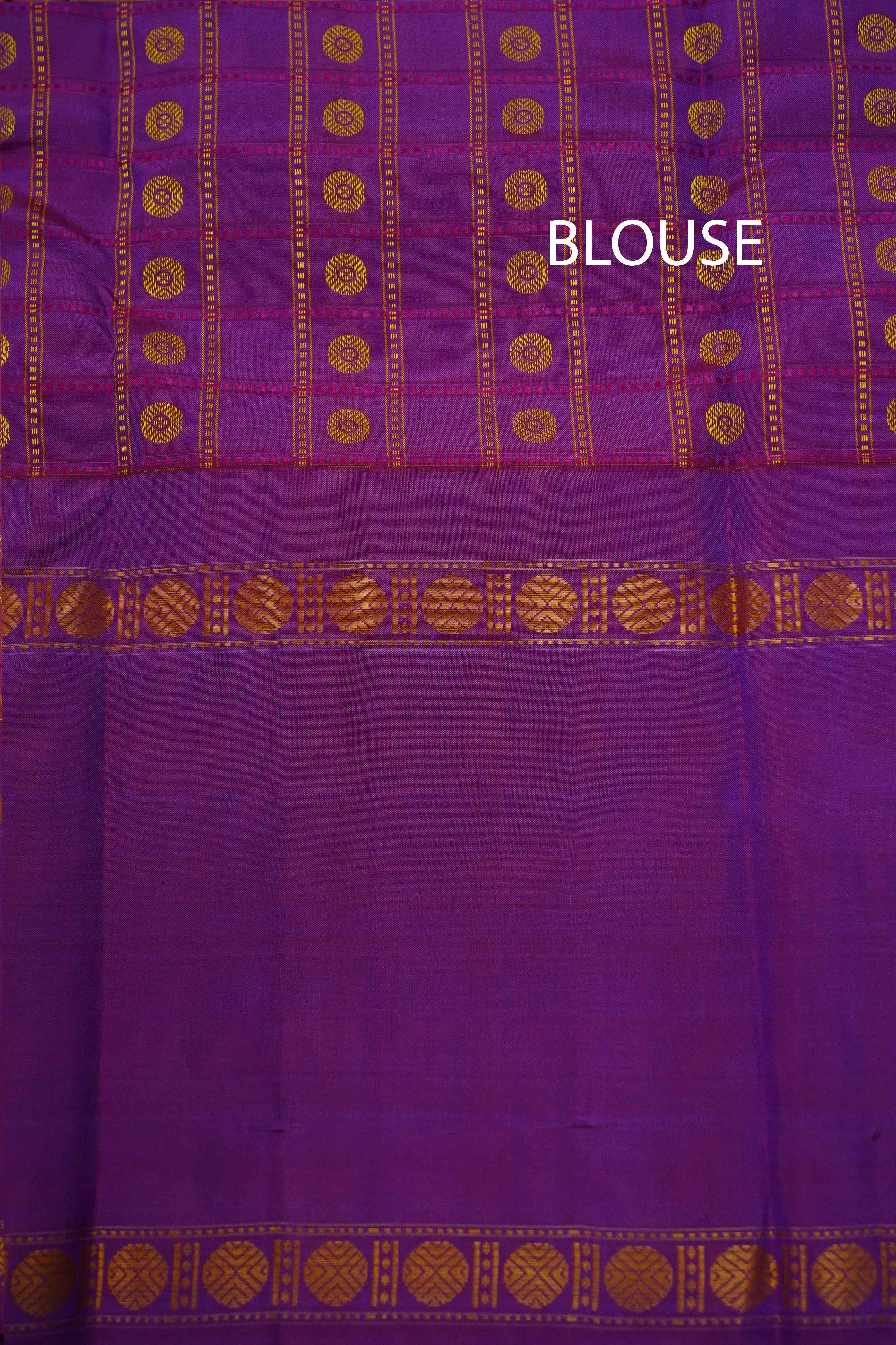 ROSE VALE WITH DARK RASBERRY PURE KANCHIVARAM SILK SAREE - Queens Jewel Emporium