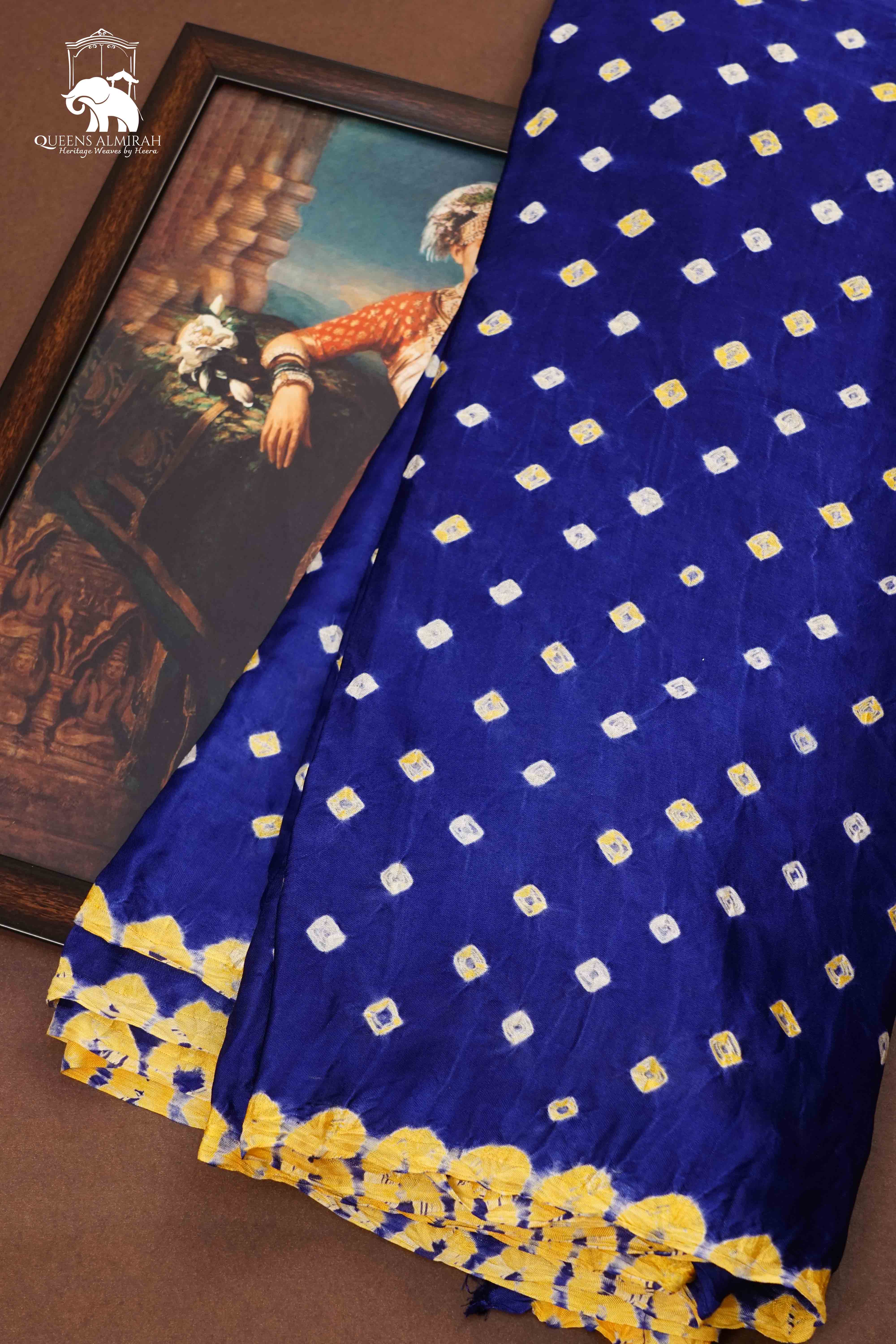 ROYAL BLUE MODAL SILK SAREE - Queens Jewel Emporium