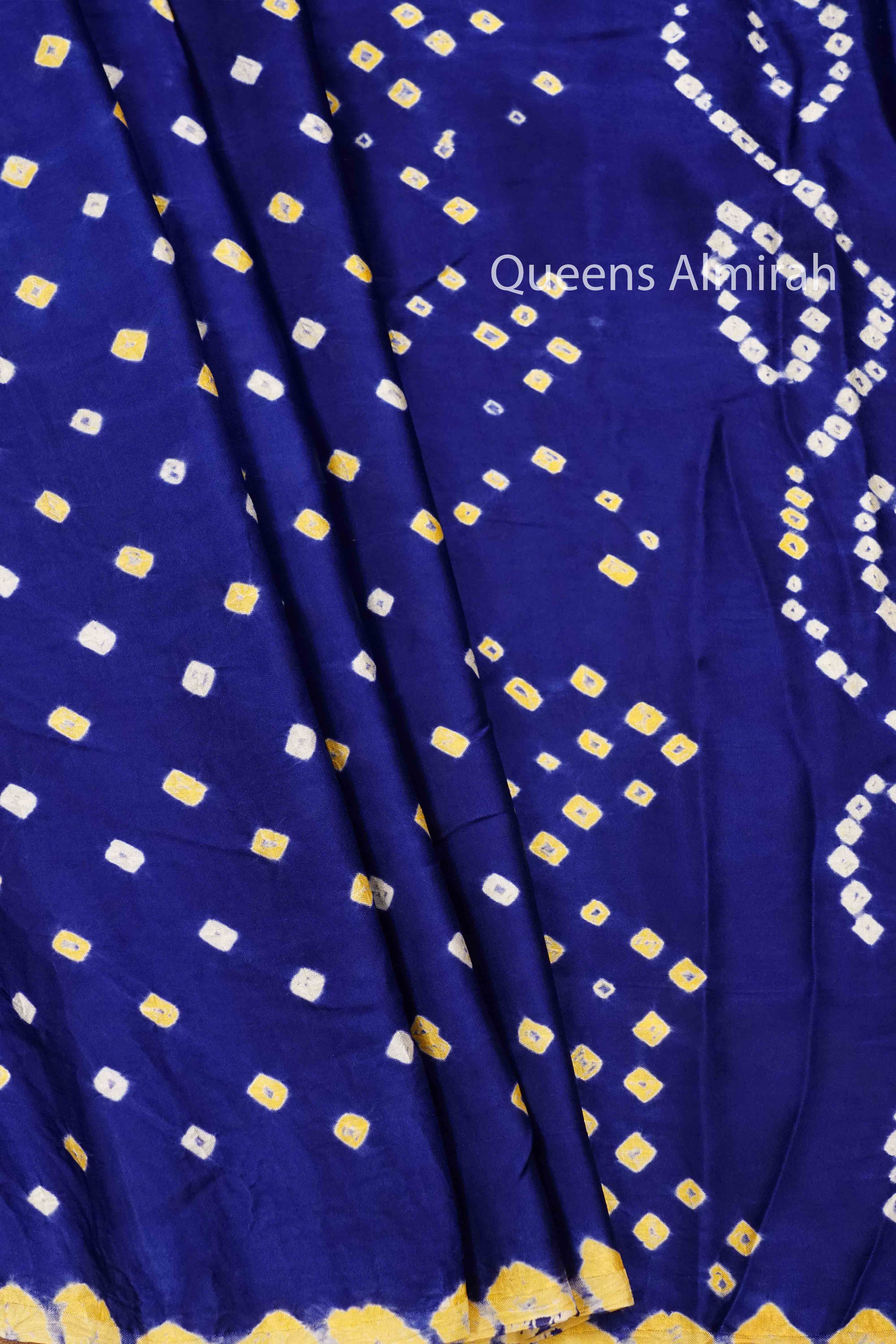 ROYAL BLUE MODAL SILK SAREE - Queens Jewel Emporium
