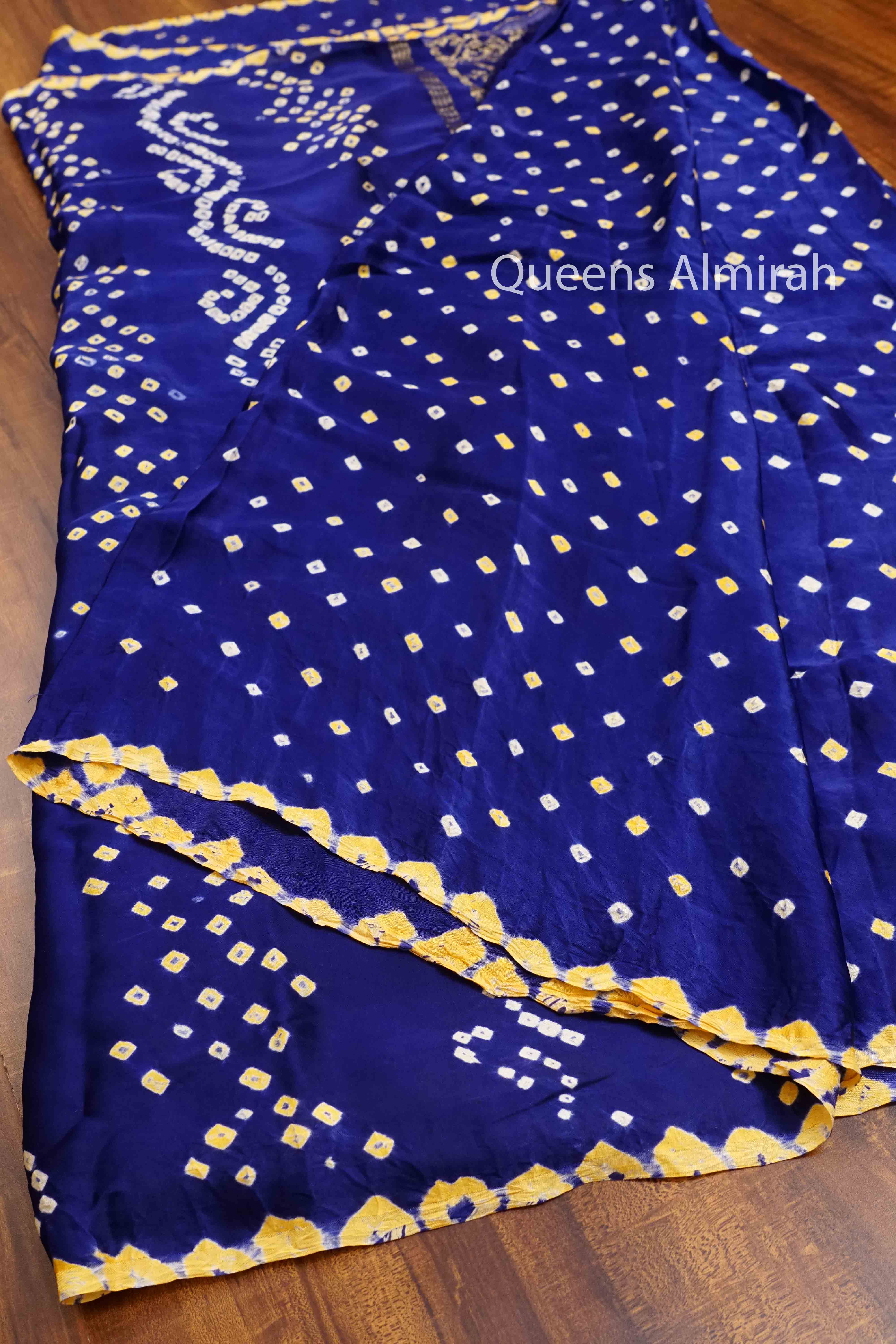 ROYAL BLUE MODAL SILK SAREE - Queens Jewel Emporium