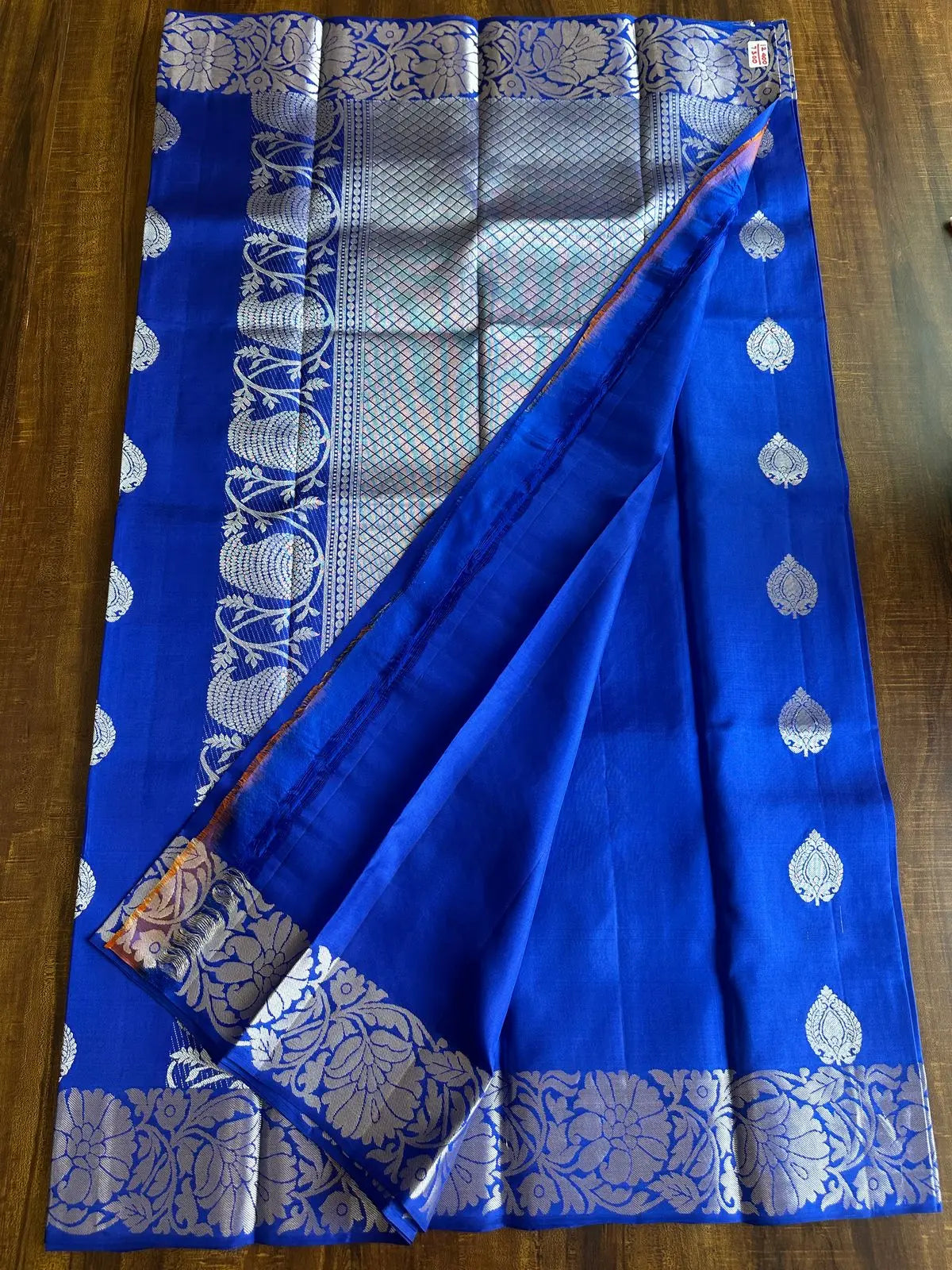 ROYAL BLUE PURE KANCHIVARAM SILK SAREE - Queens Jewel Emporium