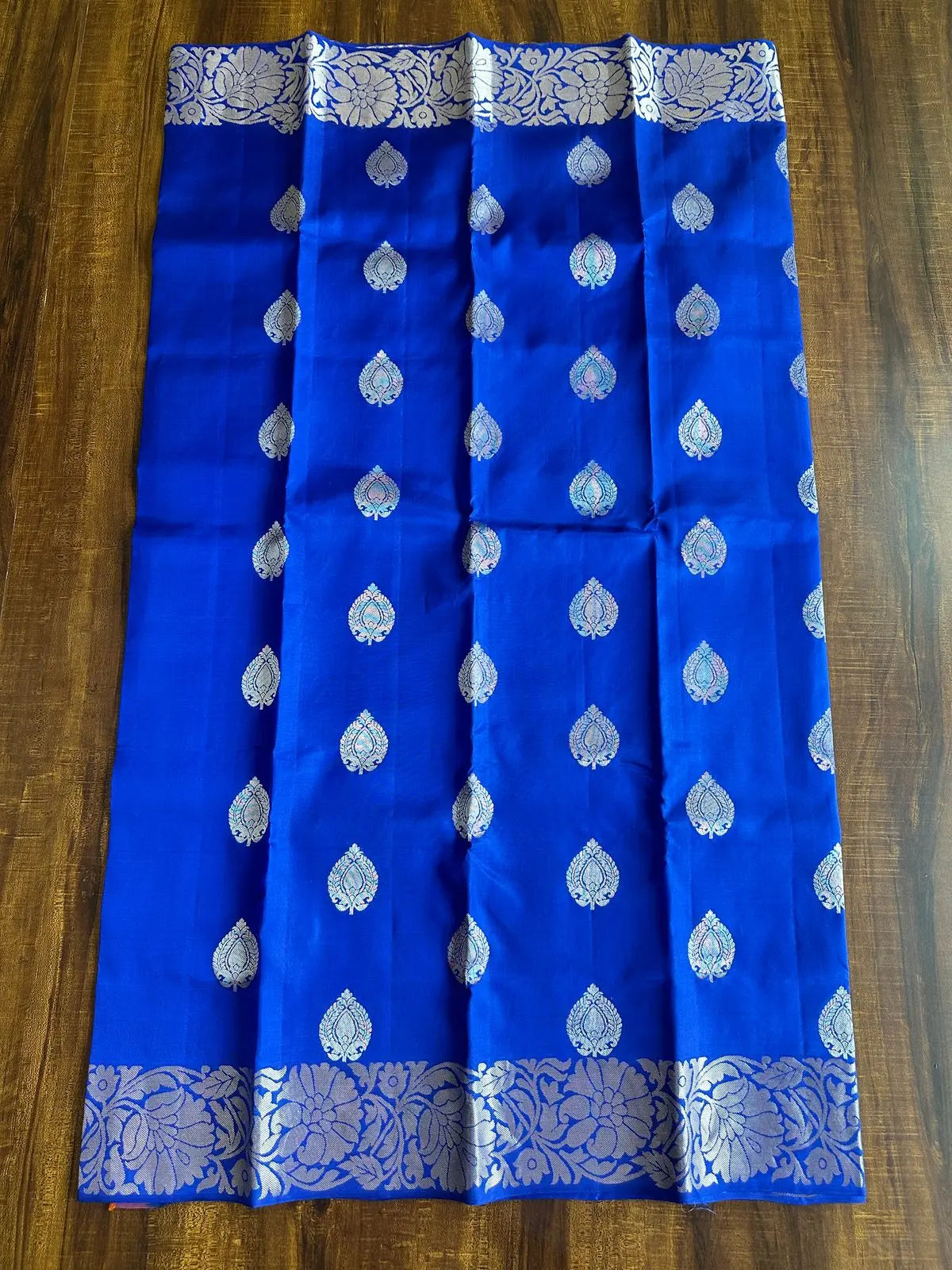 ROYAL BLUE PURE KANCHIVARAM SILK SAREE - Queens Jewel Emporium