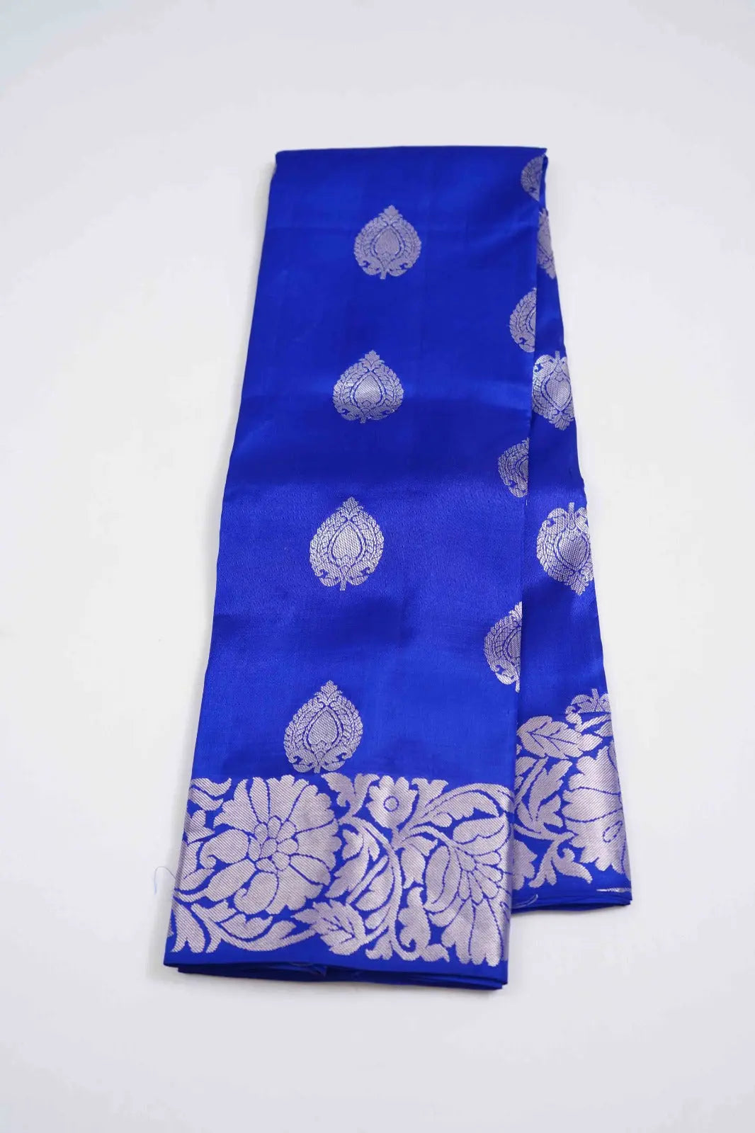ROYAL BLUE PURE KANCHIVARAM SILK SAREE - Queens Jewel Emporium