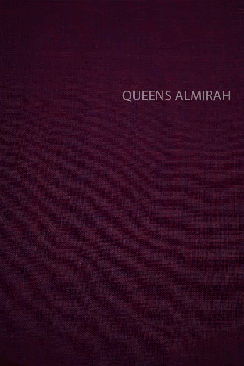 ROYAL BURGUNDY LONG MULTI COLOUR ZARI BORDER NARAYANPET COTTON SAREE - Queens Jewel Emporium