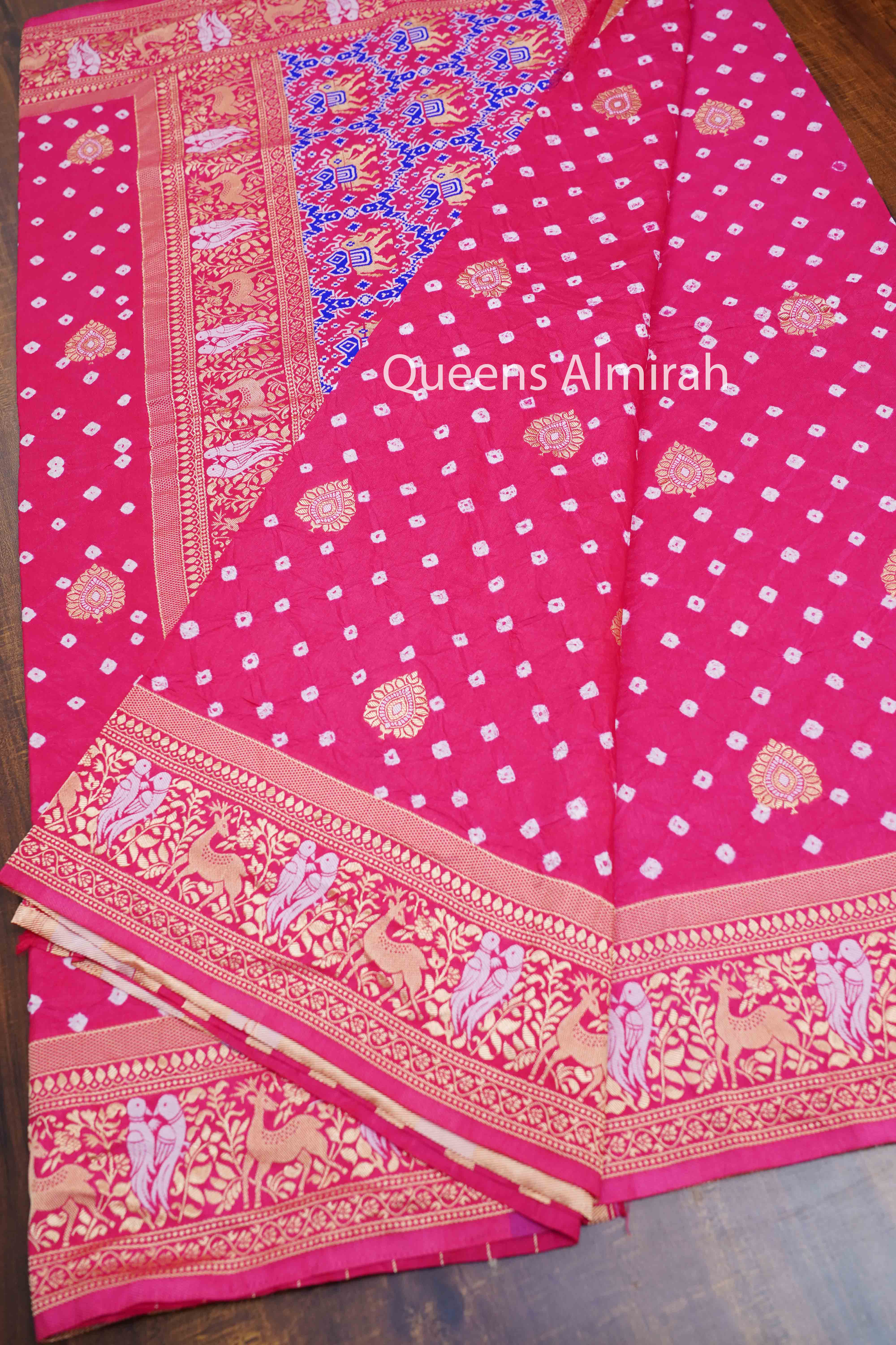 ROYAL HEATH BANDHINI MALAI SILK SAREE - Queens Jewel Emporium
