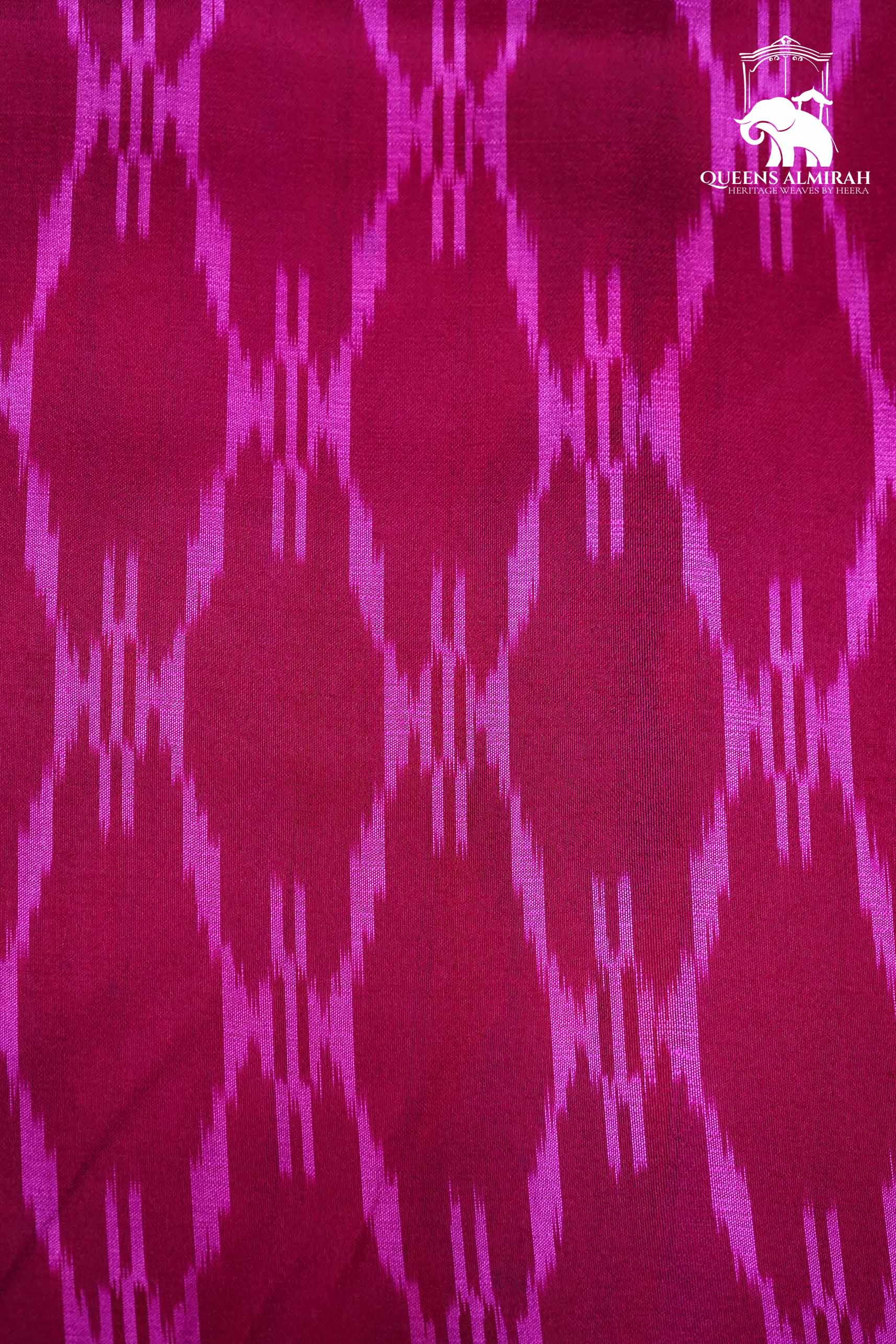 ROYAL PINK WITH BRIGHT PINK MULBERRY SILK SAREE - Queens Jewel Emporium