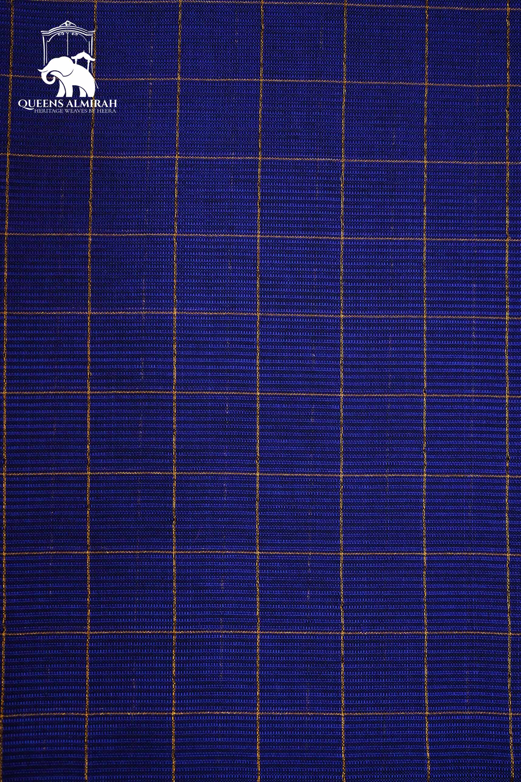 ROYAL PURPLE WITH CHECKS MANGALGIRI SARE - Queens Jewel Emporium