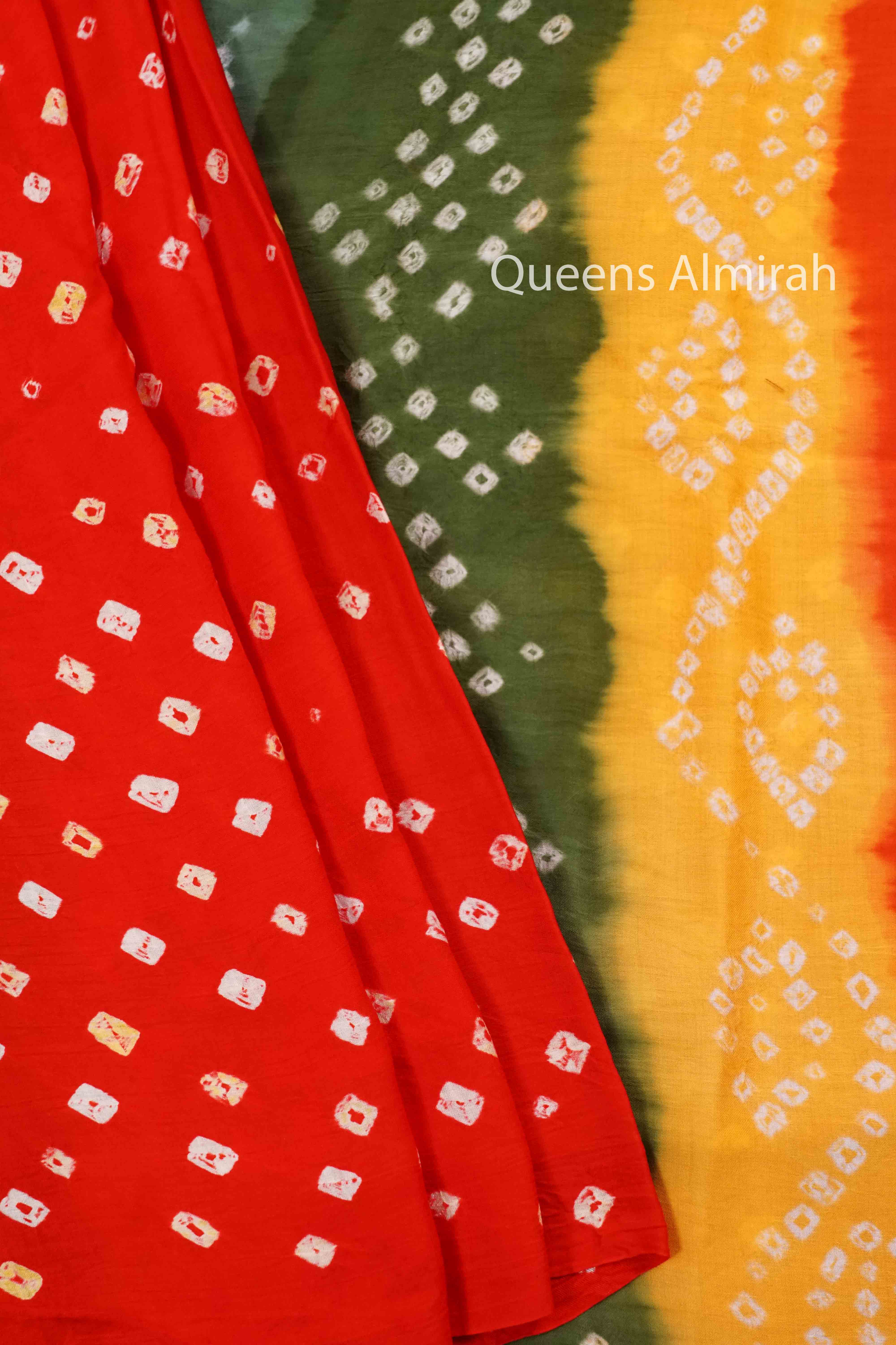 RADDISH ORANGE MODAL SILK SAREE - Queens Jewel Emporium