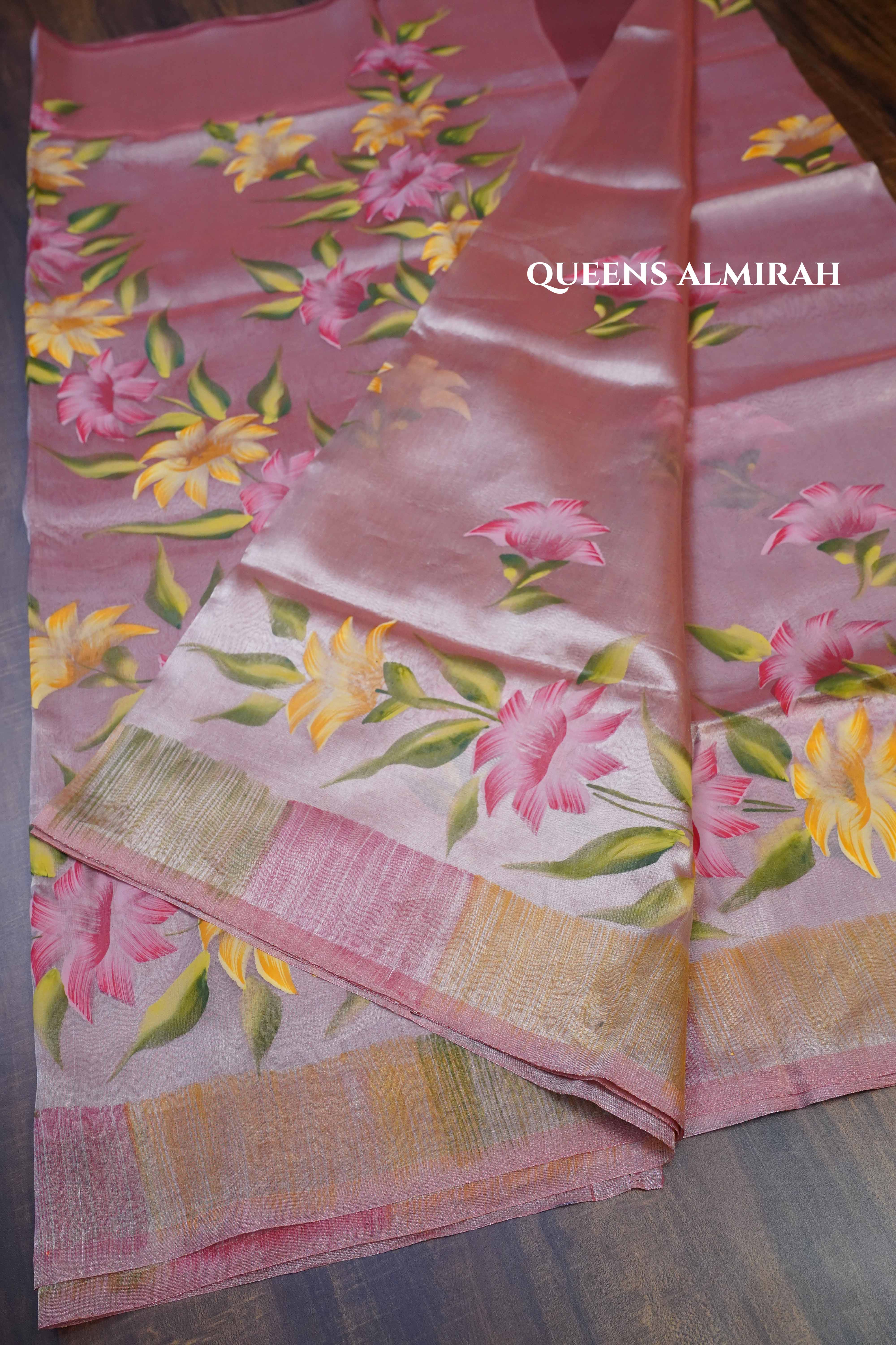 Reddish Grey Silk Organza - Queens Jewel Emporium