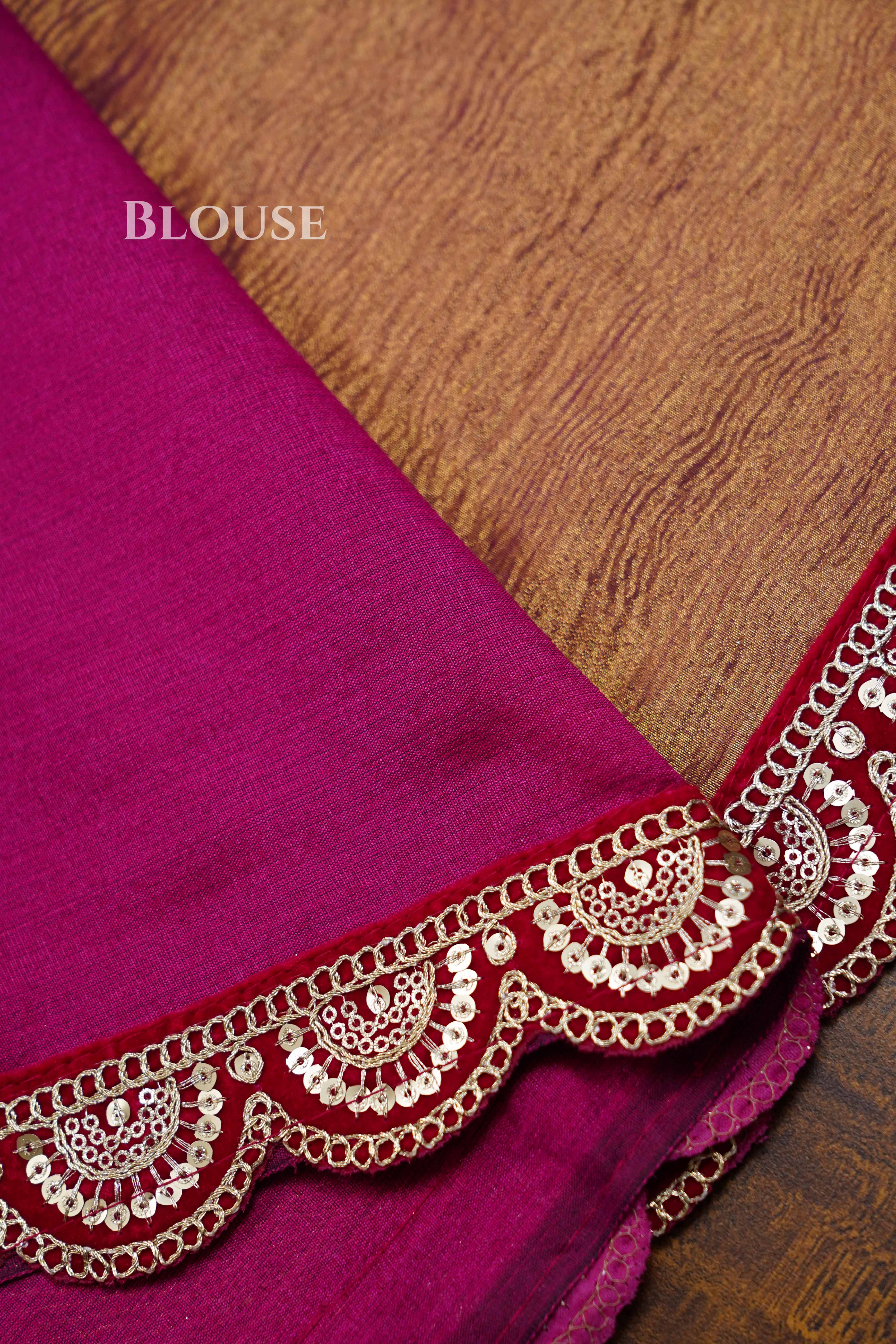 Reddish Grey Crush Tissue Saree QUEENS ALMIRAH