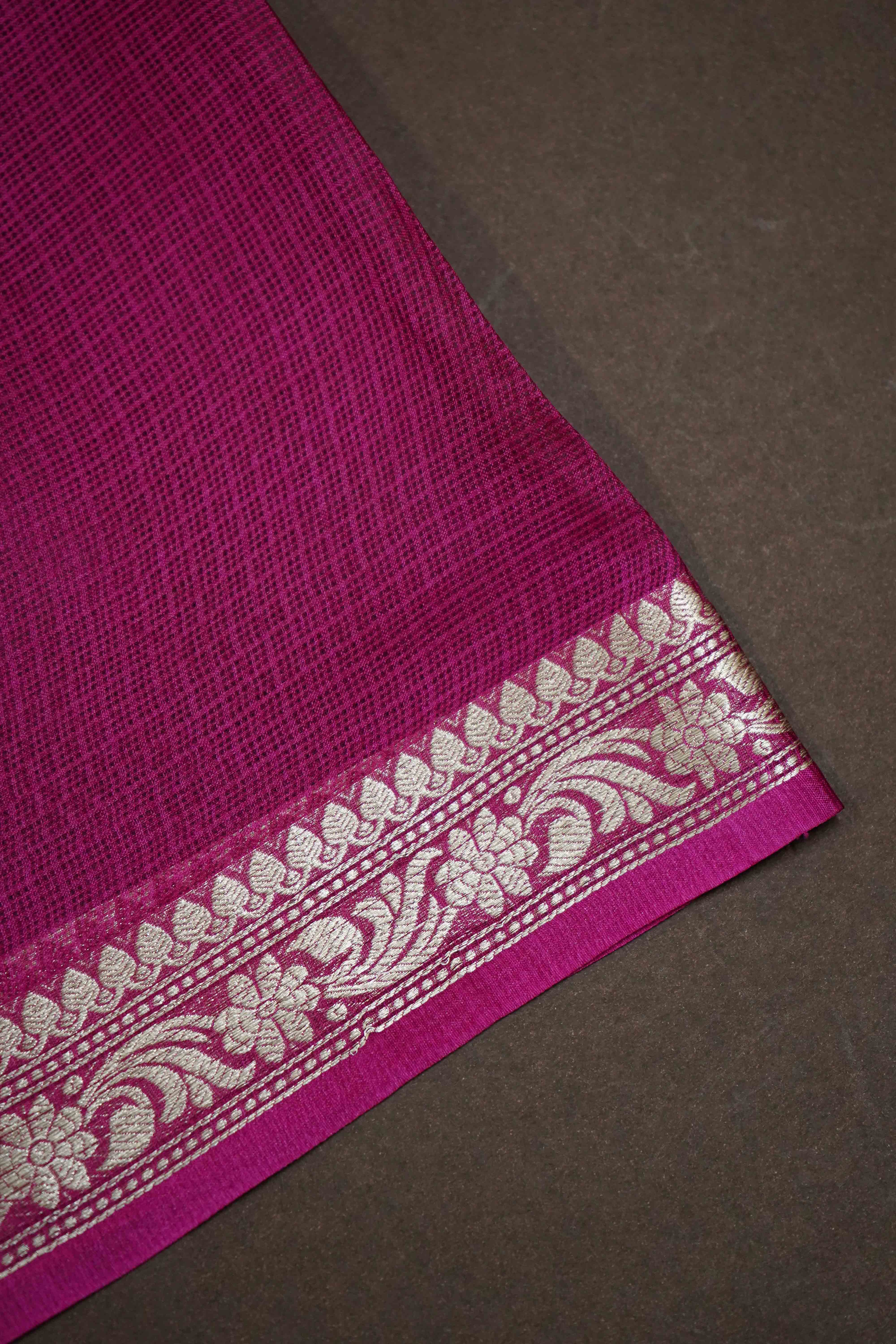 RICH MAROON KOTA SILK SAREE - Queens Jewel Emporium