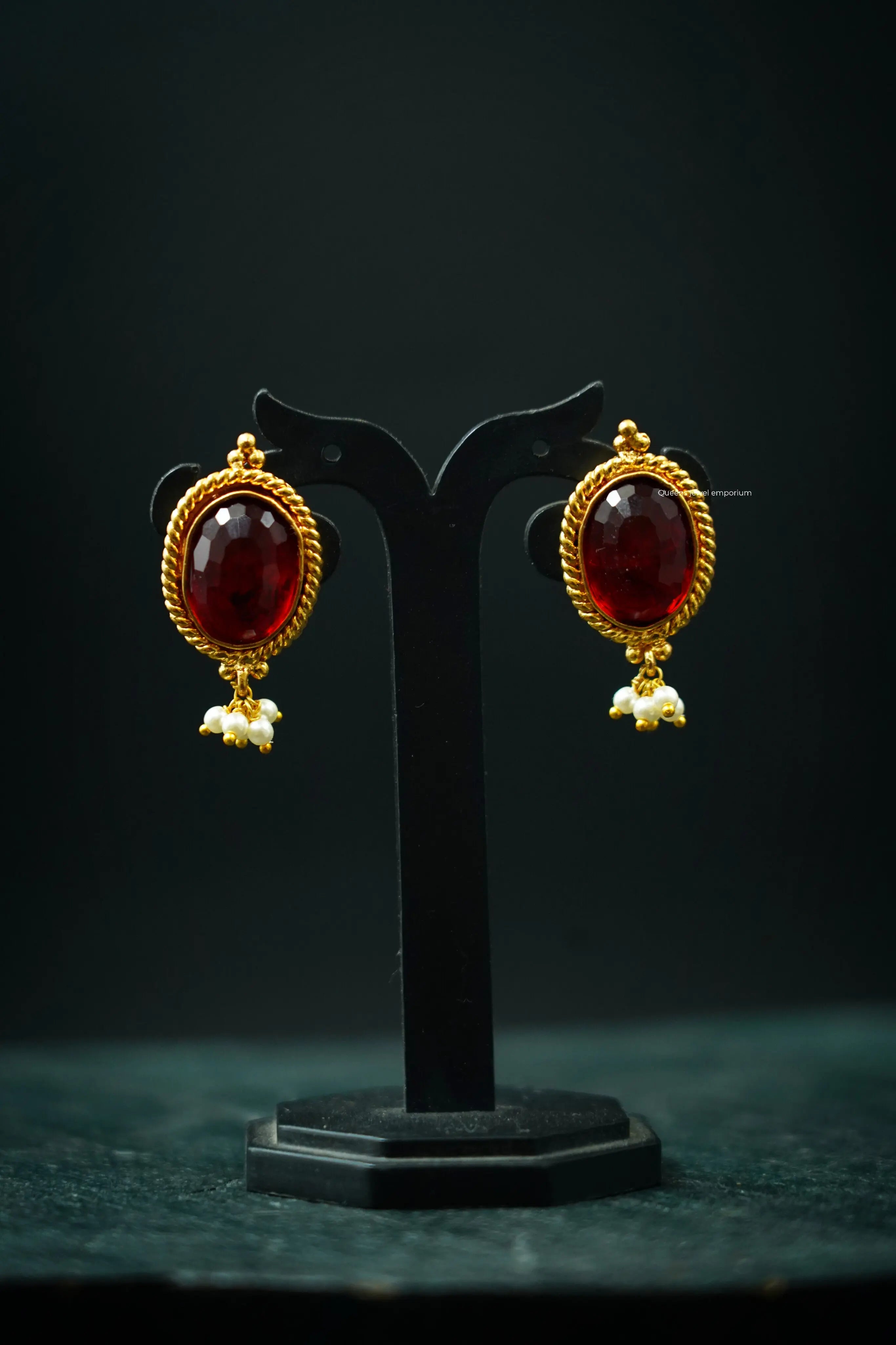 Rohini Red Stud Queens Jewel Emporium