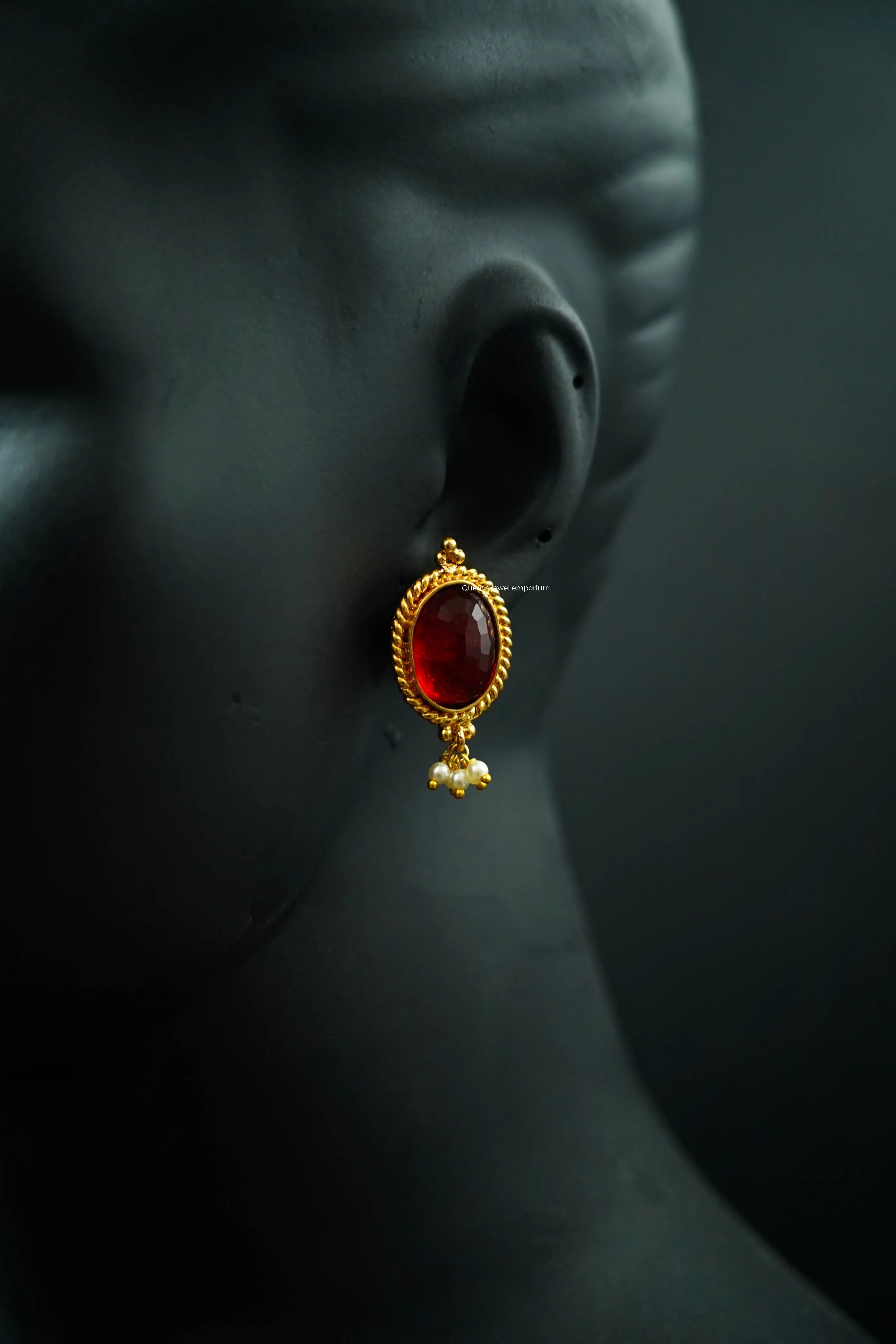 Rohini Red Stud Queens Jewel Emporium