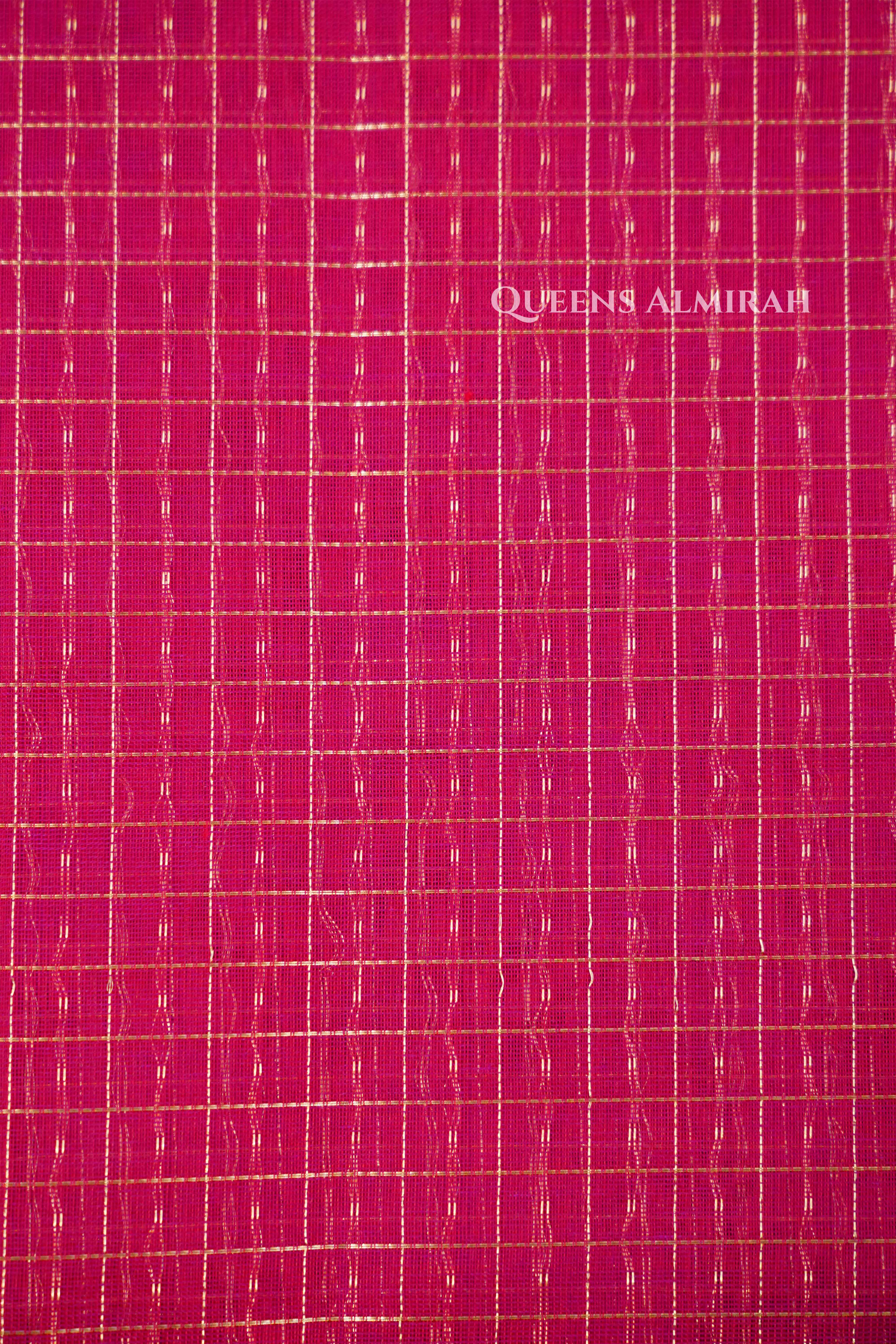Rose Red -Karaikudi Chettinad Silk Cotton Saree QUEENS ALMIRAH