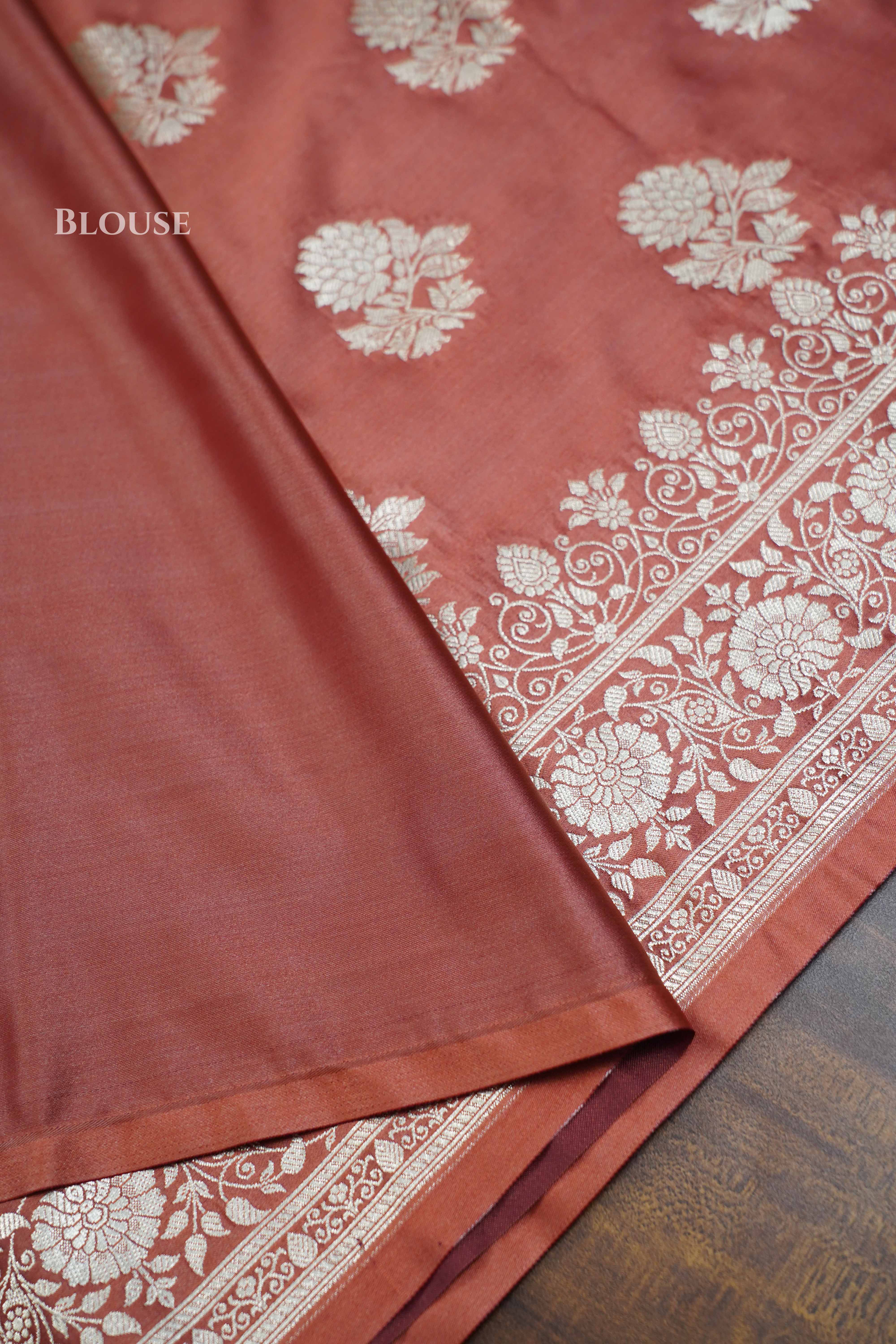 Rose Vale Mushru Banarasi Silk Saree QUEENS ALMIRAH