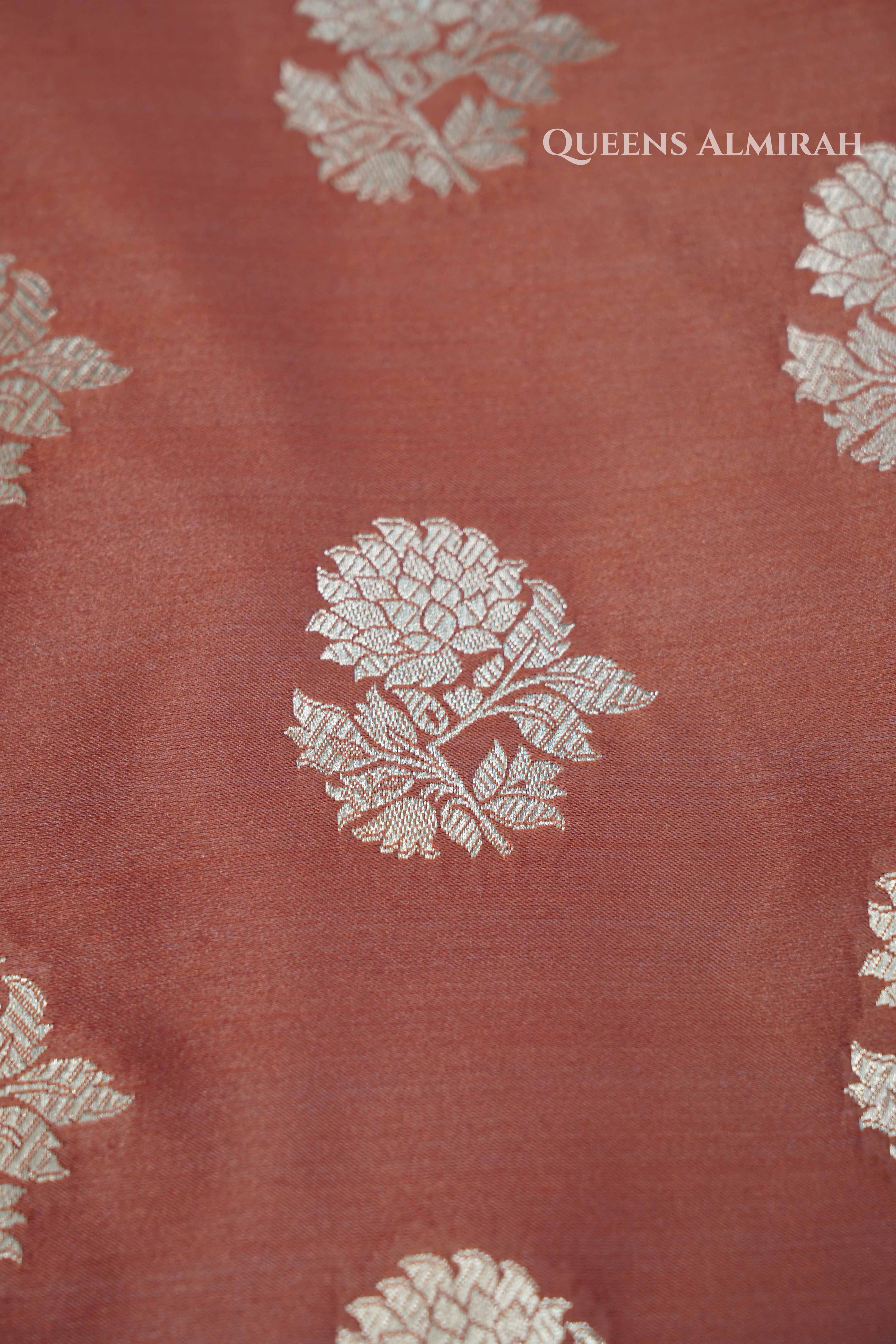 Rose Vale Mushru Banarasi Silk Saree QUEENS ALMIRAH
