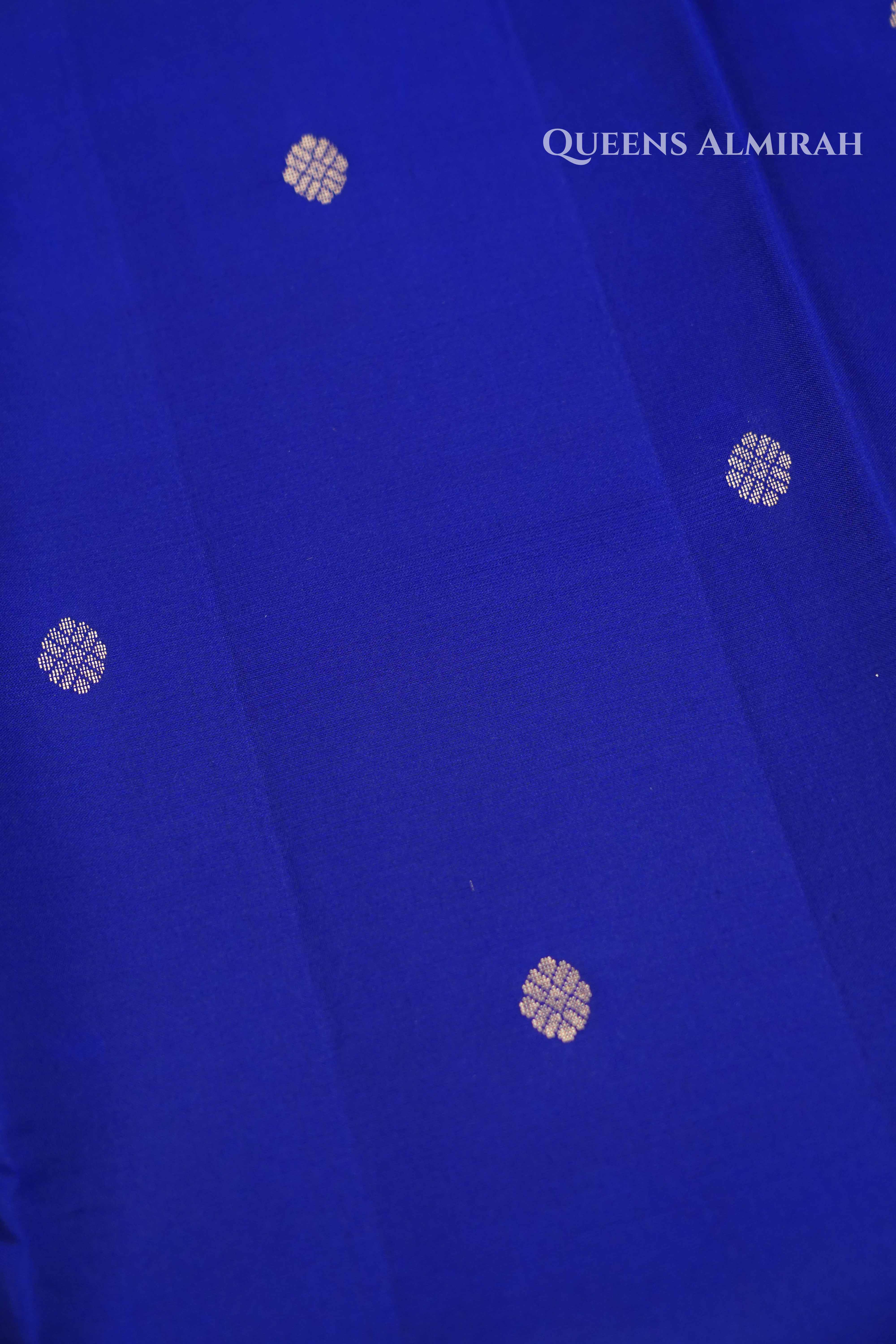 Royal Blue Pure Kanchivaram Silk Saree QUEENS ALMIRAH