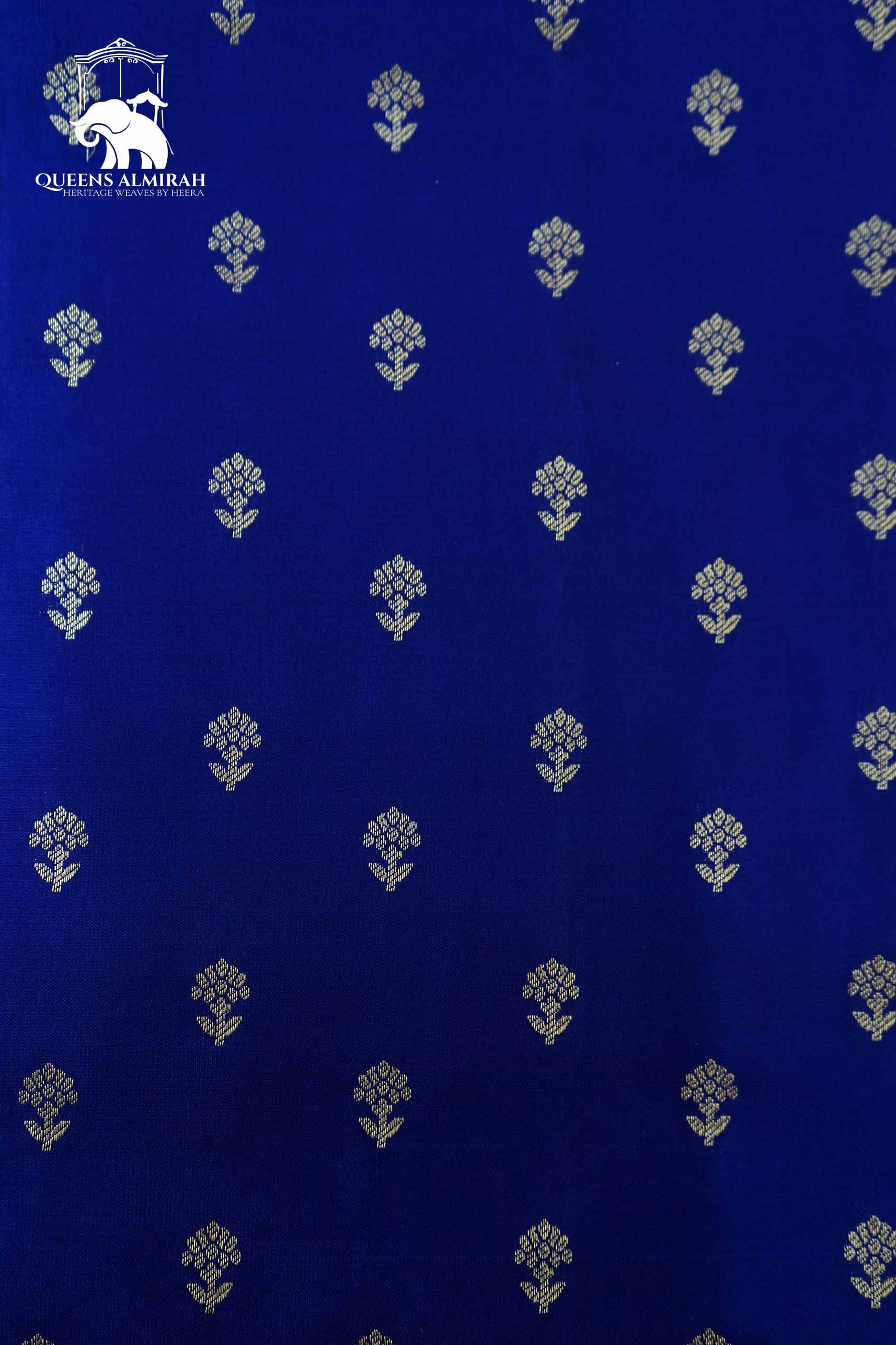 ROYAL BLUE WITH RED SOFT SILK SAREE - Queens Jewel Emporium