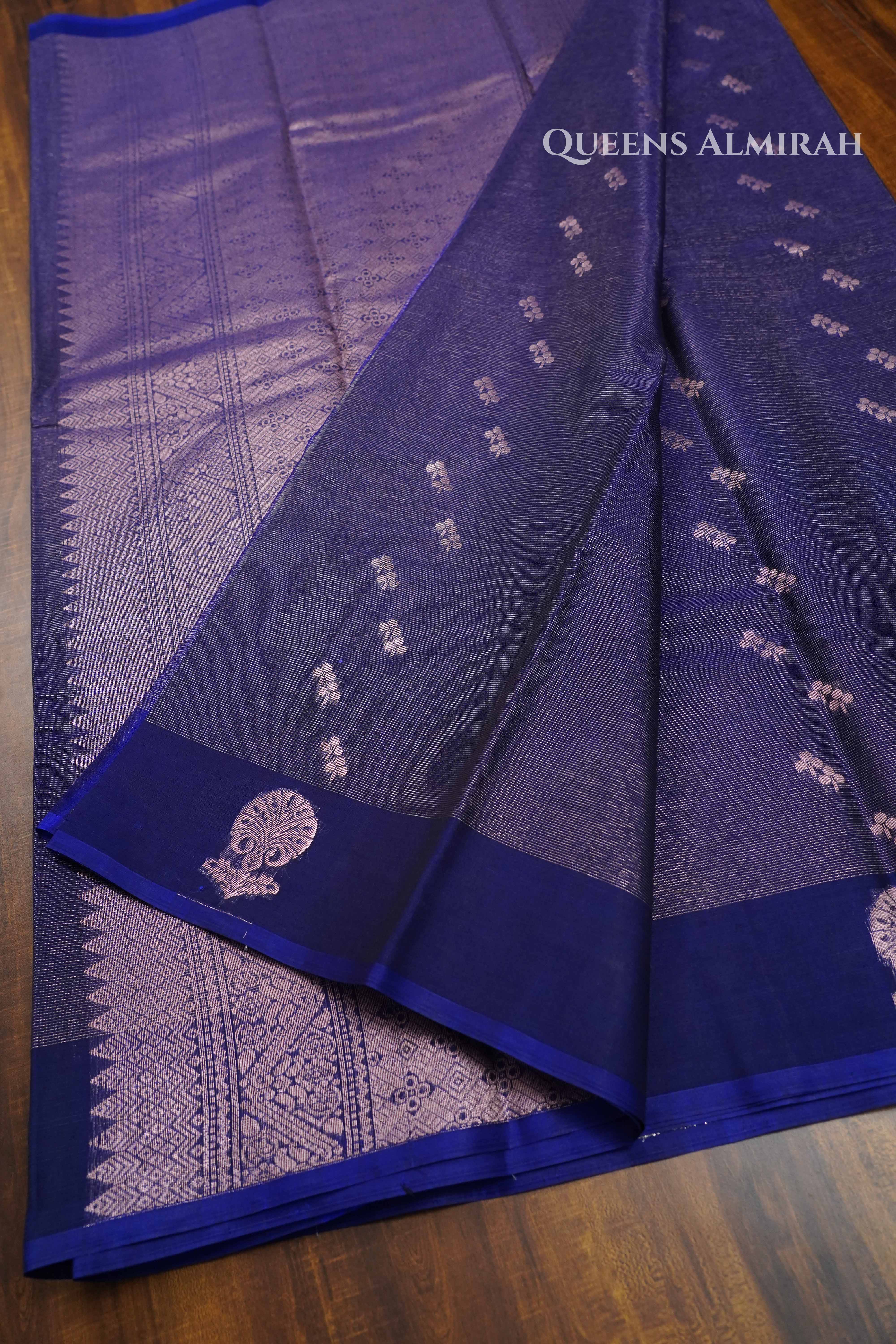 Royal Purple Silk Cotton Saree QUEENS ALMIRAH